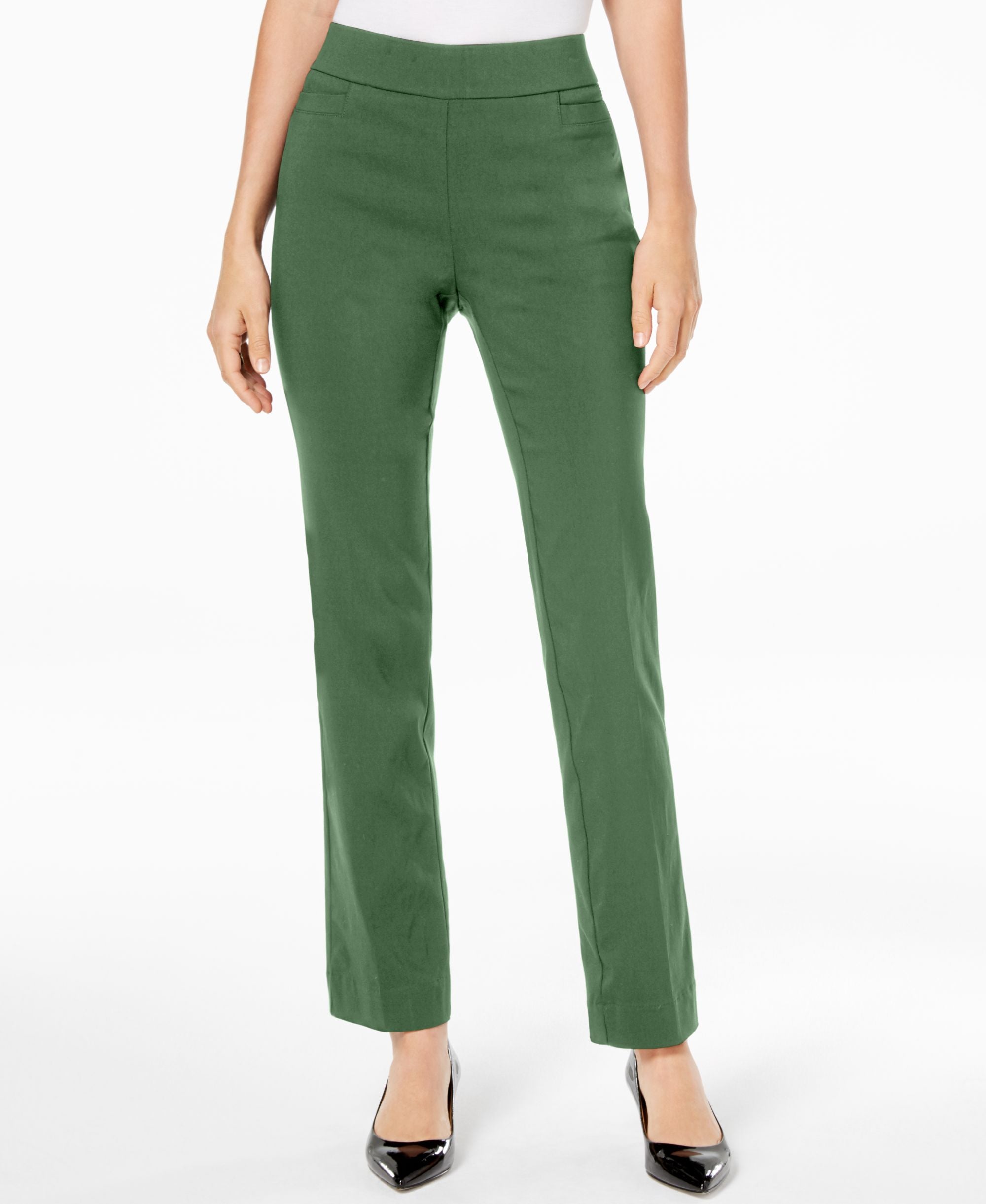 Pull-On Tummy Control Straight Leg Pants