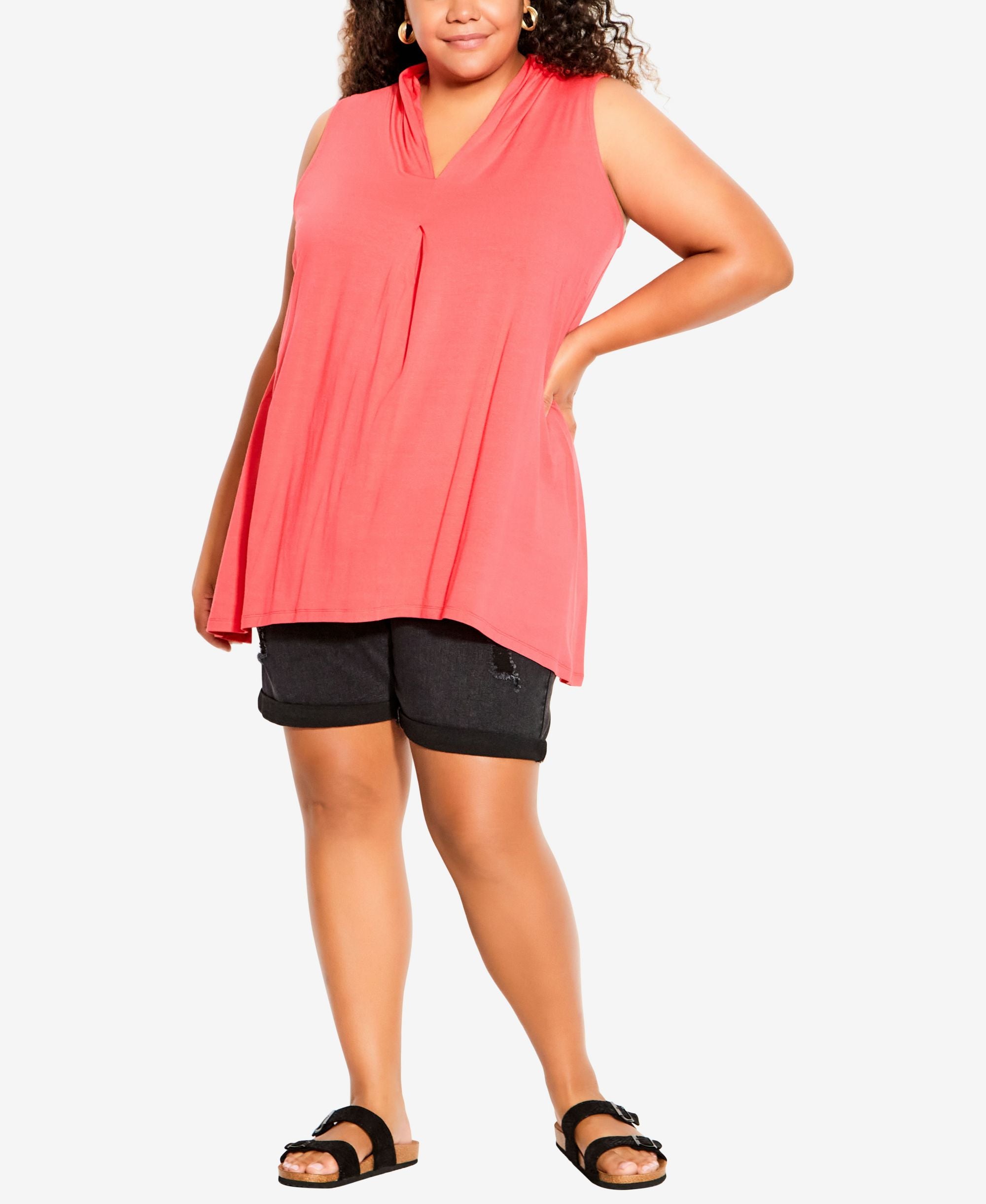 Plus Size Aria Pleat Top