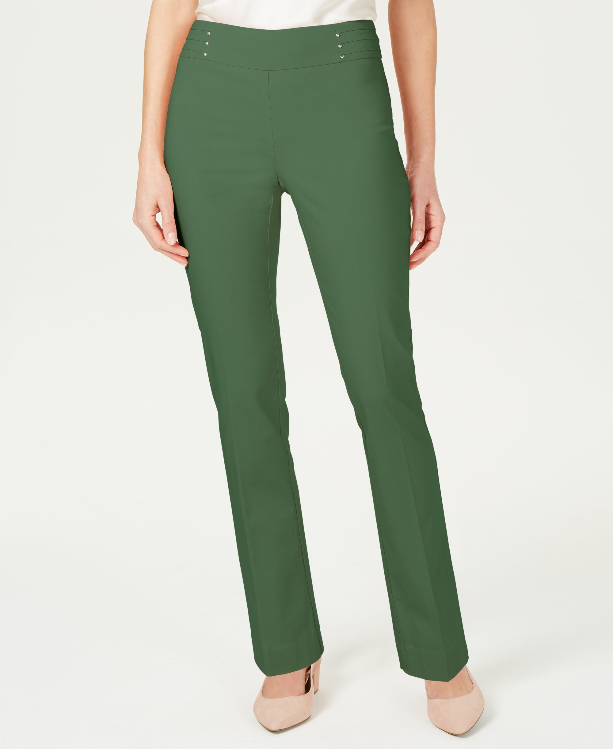Women's Studded Pull-On Tummy Control Pants, Regular and Short Lengths