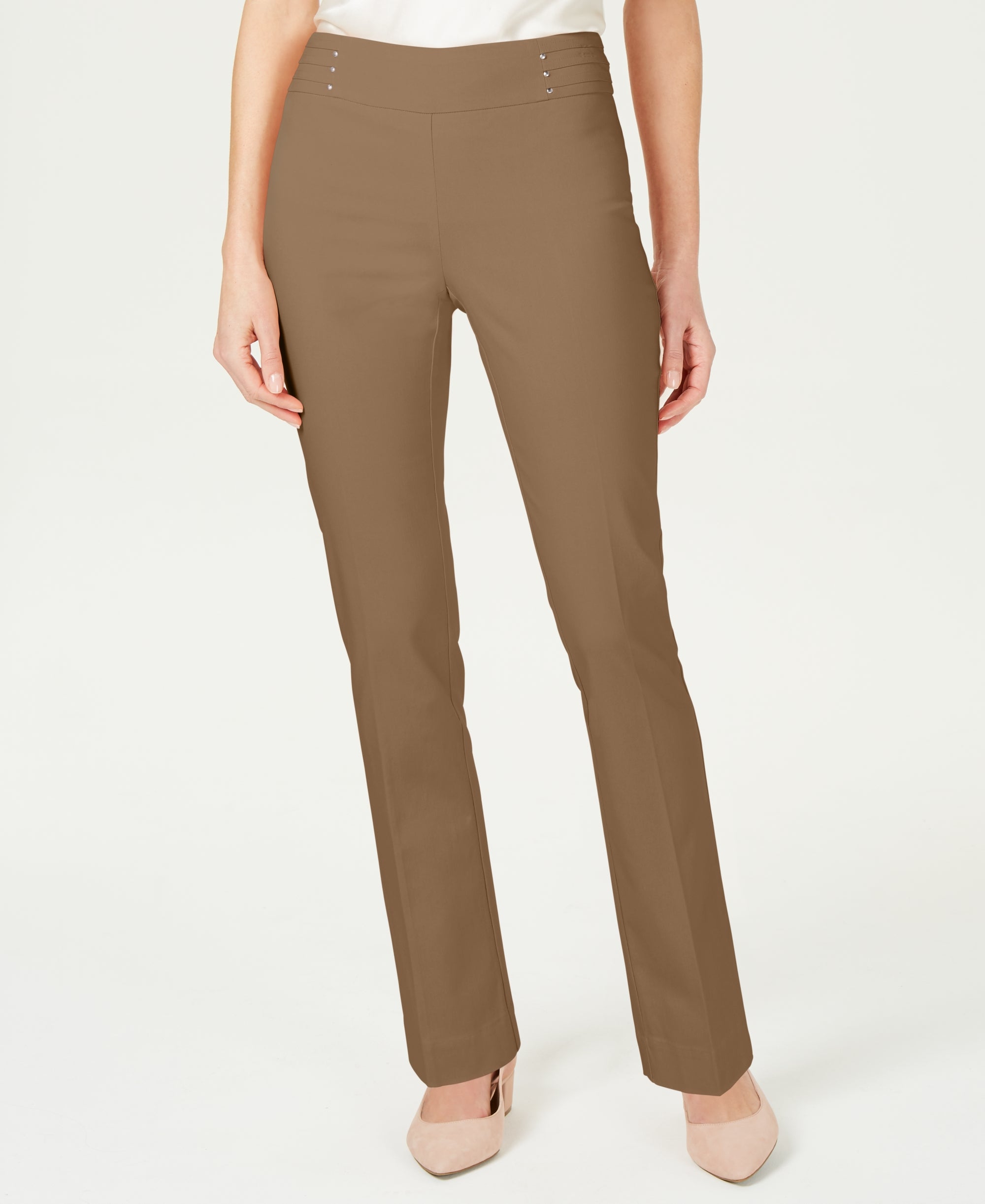 Women's Studded Pull-On Tummy Control Pants, Regular and Short Lengths