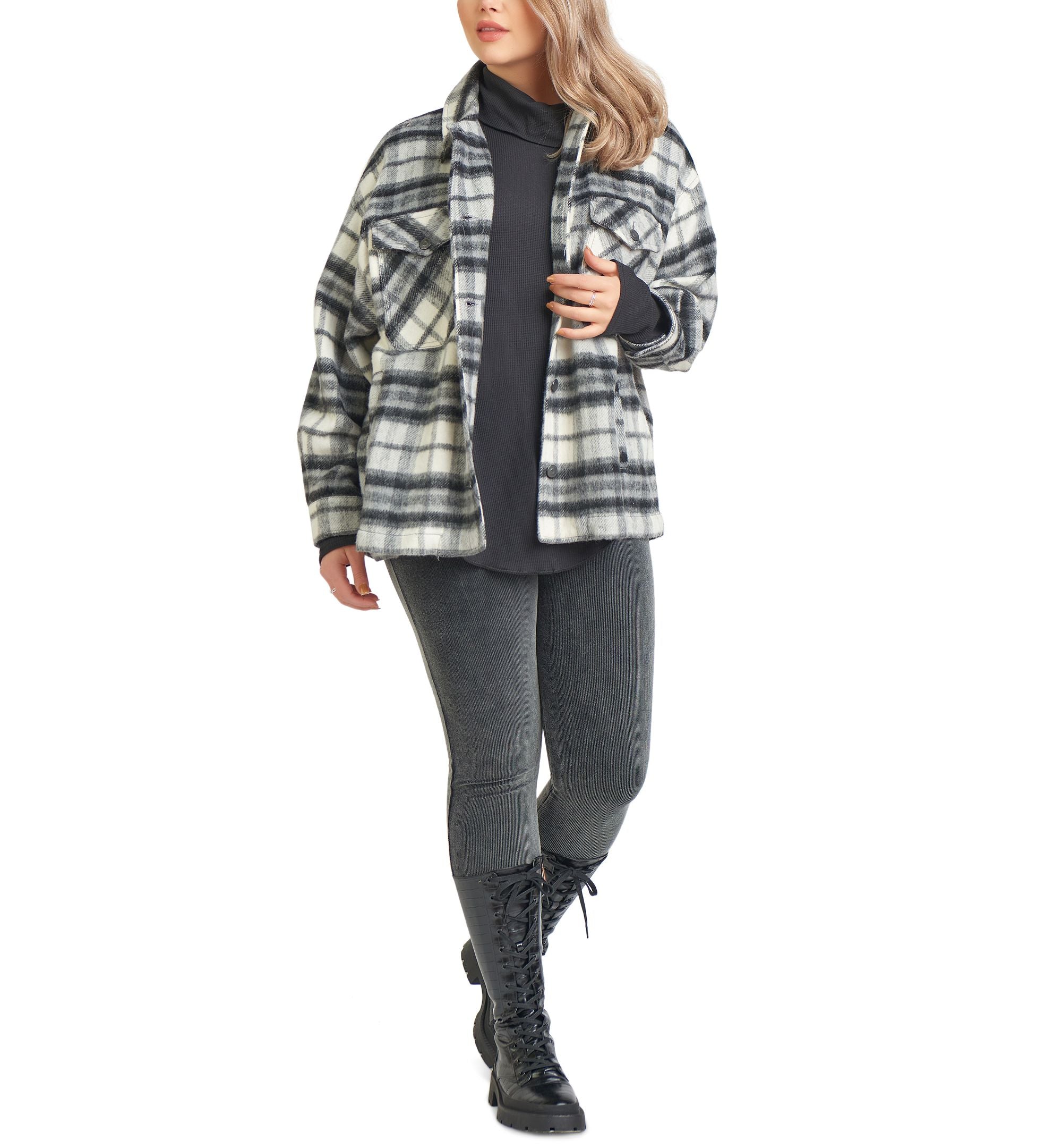 Plus Trendy Plaid Shacket