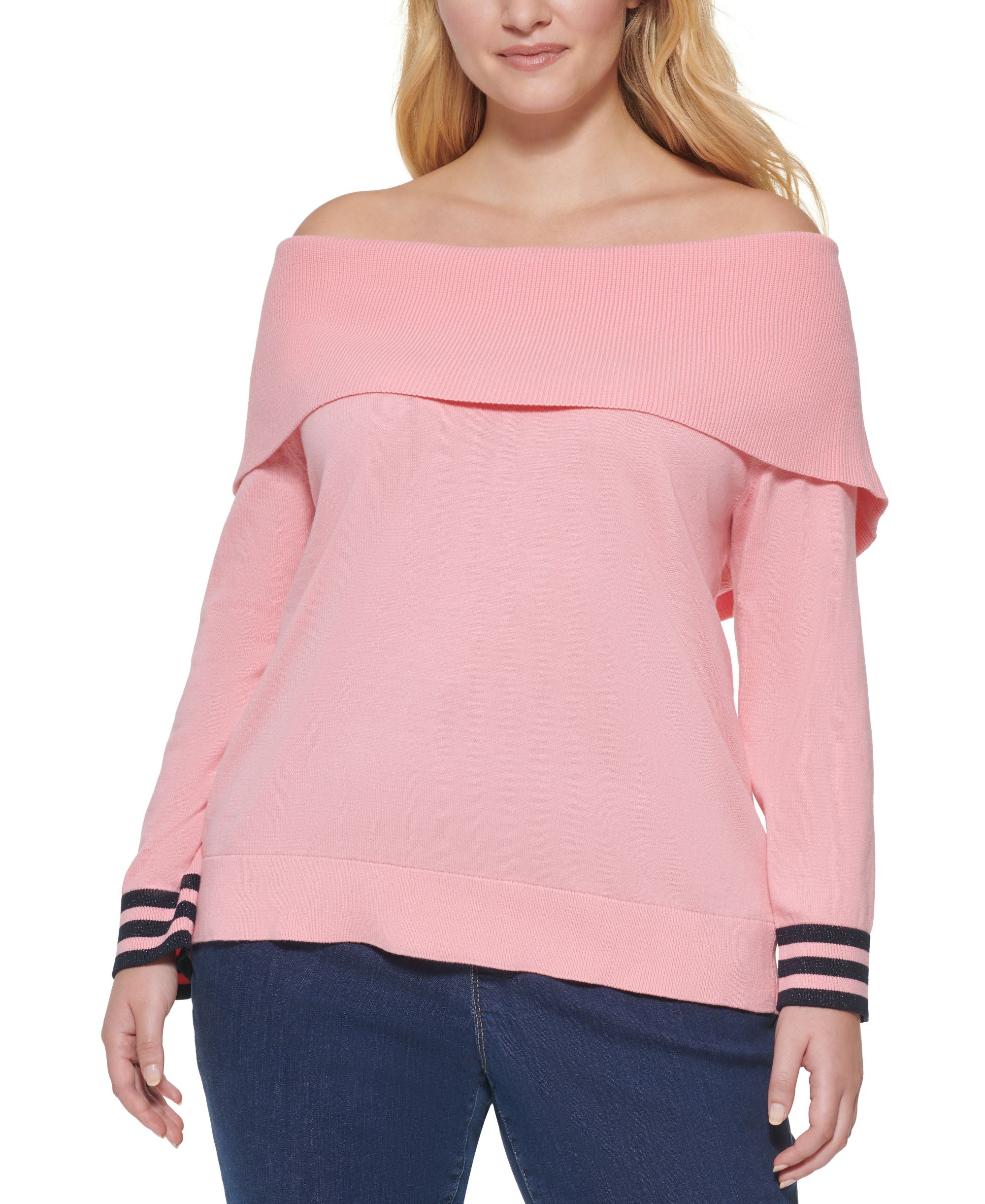 Tommy Hilfiger Plus Size Off The Shoulder Sweater