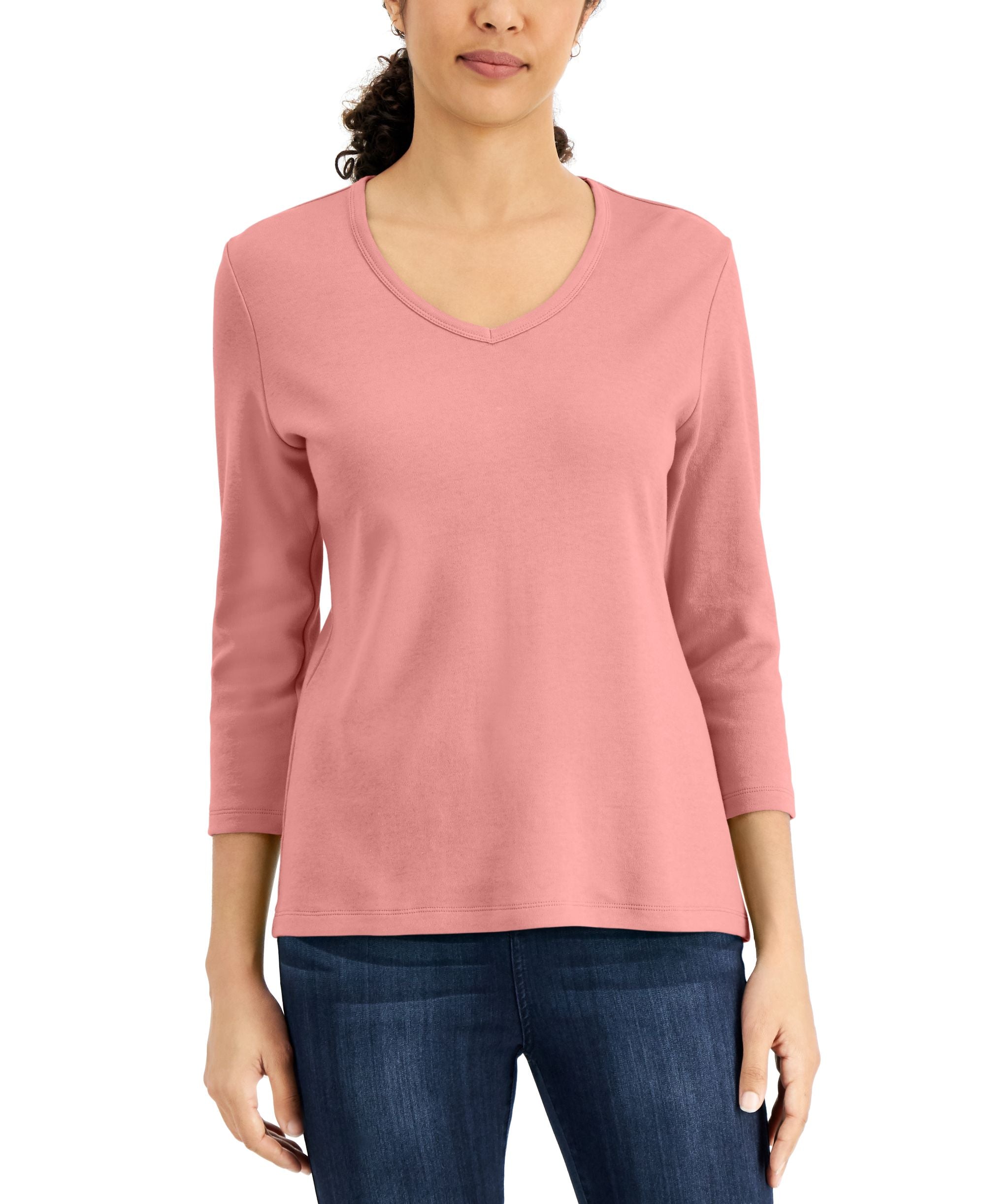 V-Neck 3/4-Sleeve Top