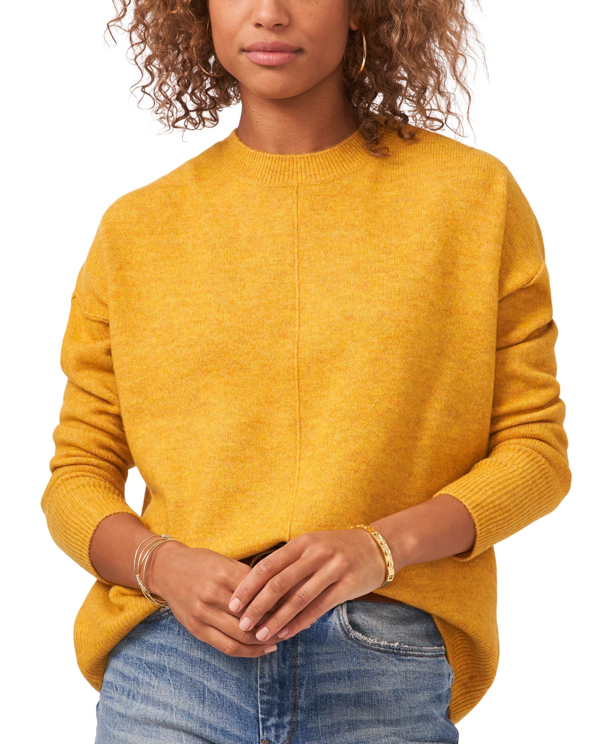 Vince Camuto Plus Size Crewneck Sweater Silver