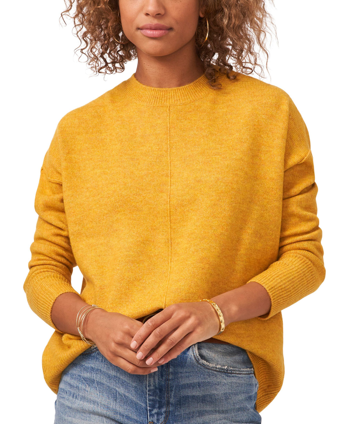 Vince Camuto Plus Size Crewneck Sweater Silver