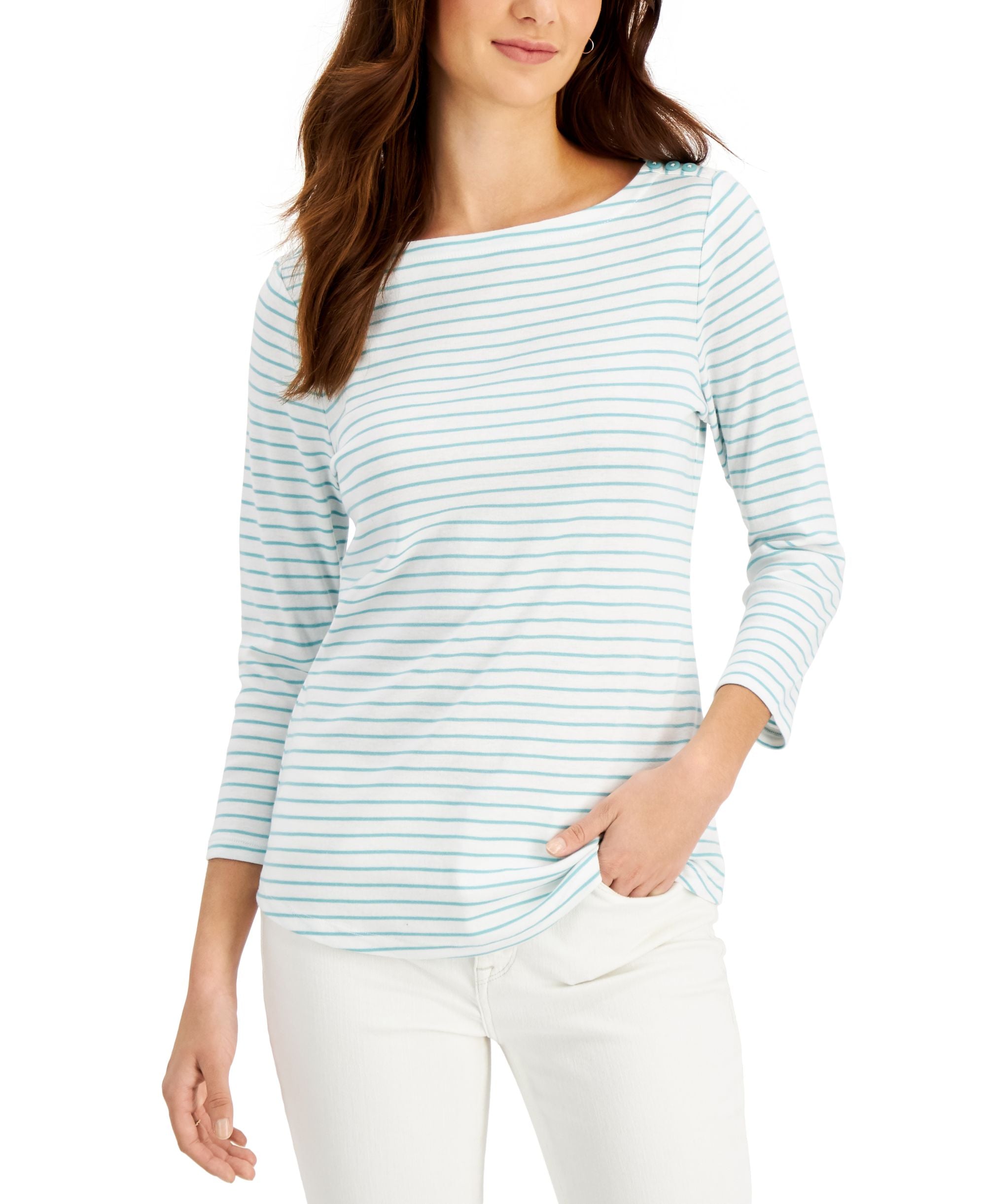 Charter Club Cotton Striped Top
