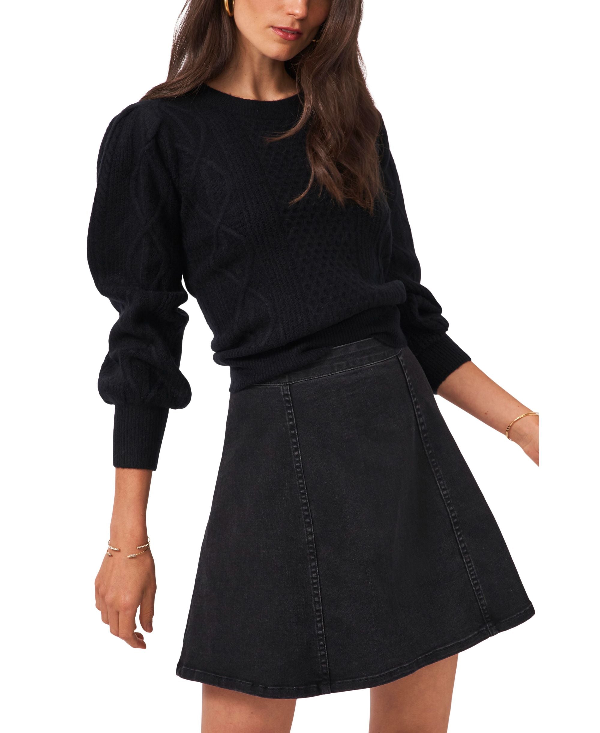Variegated Cables Crew Sweater