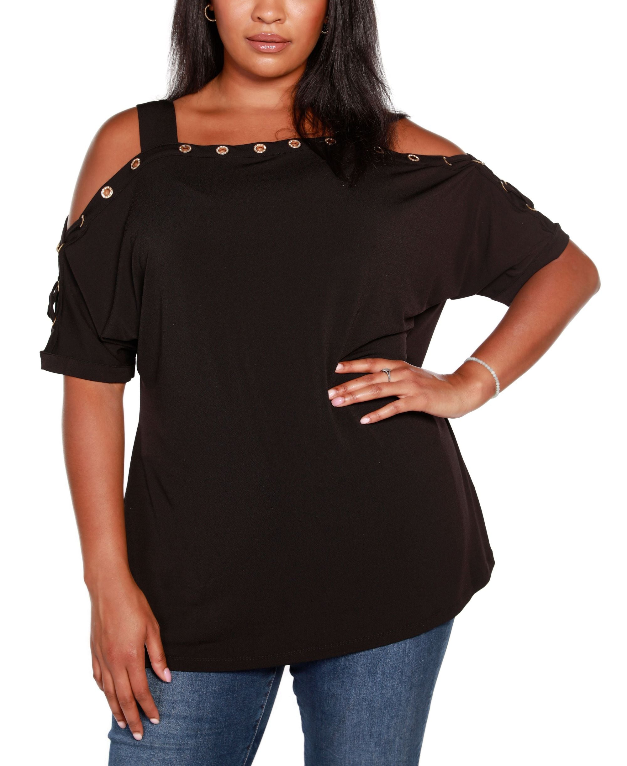 Plus Size Cold Shoulder Top