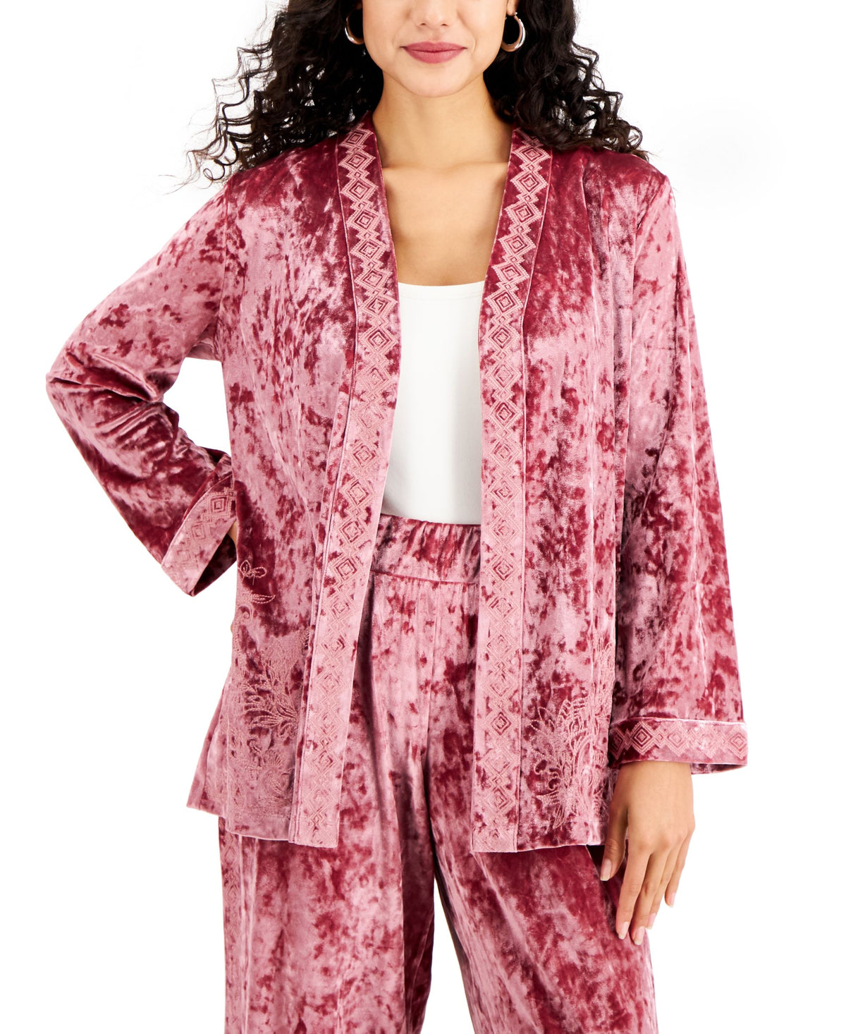 JM Collection Velvet Cardigan