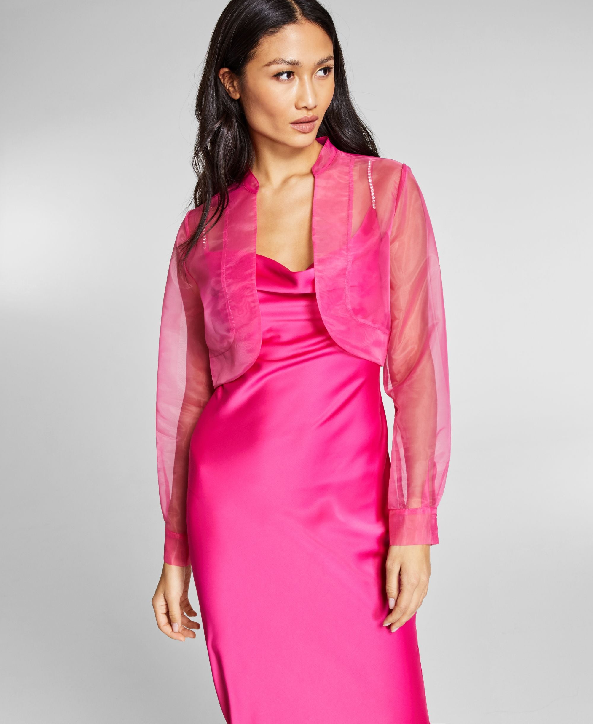 Jeannie Mai X Inc Cropped Organza Jacket