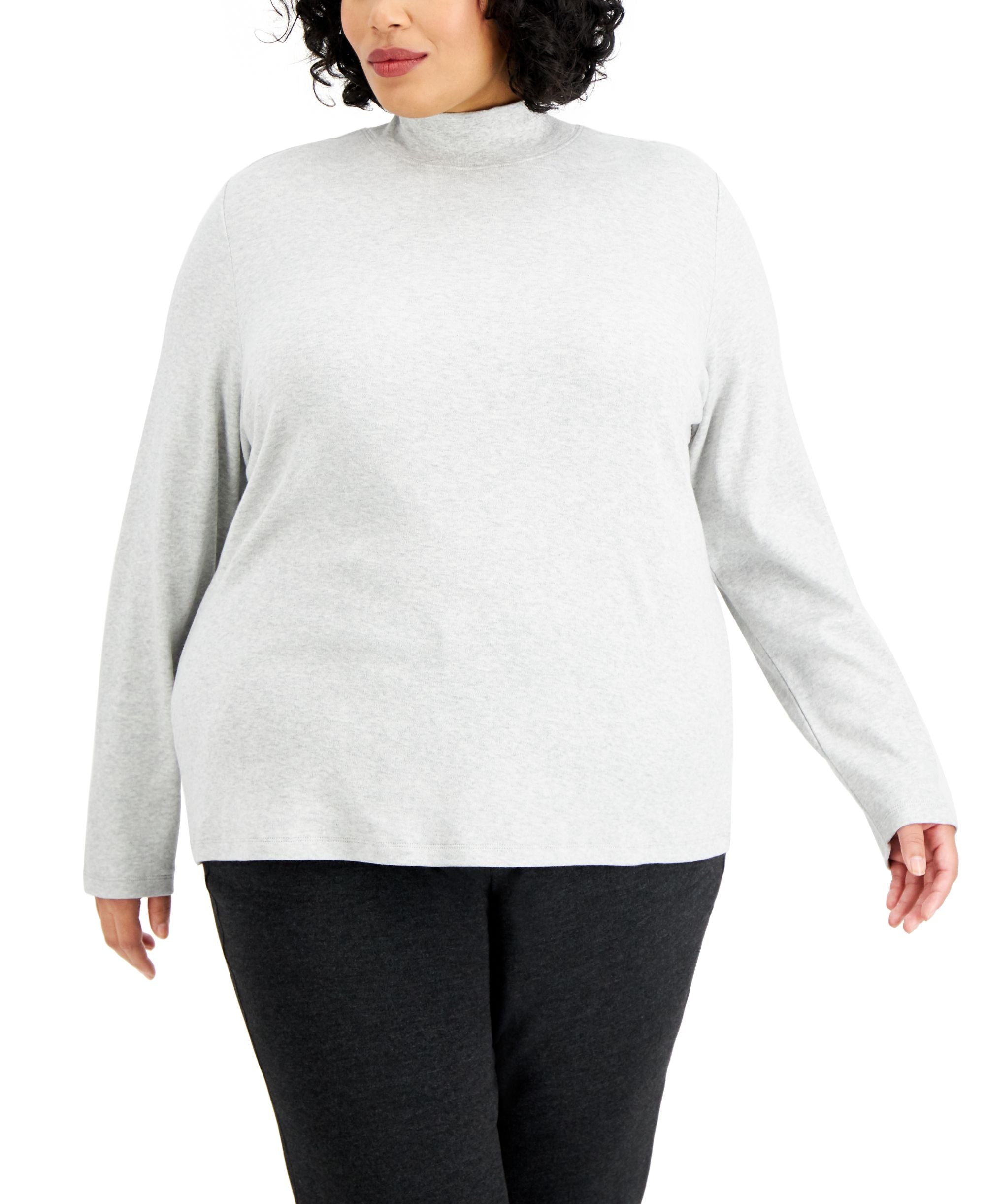 Karen Scott Plus Size Mock Neck Top