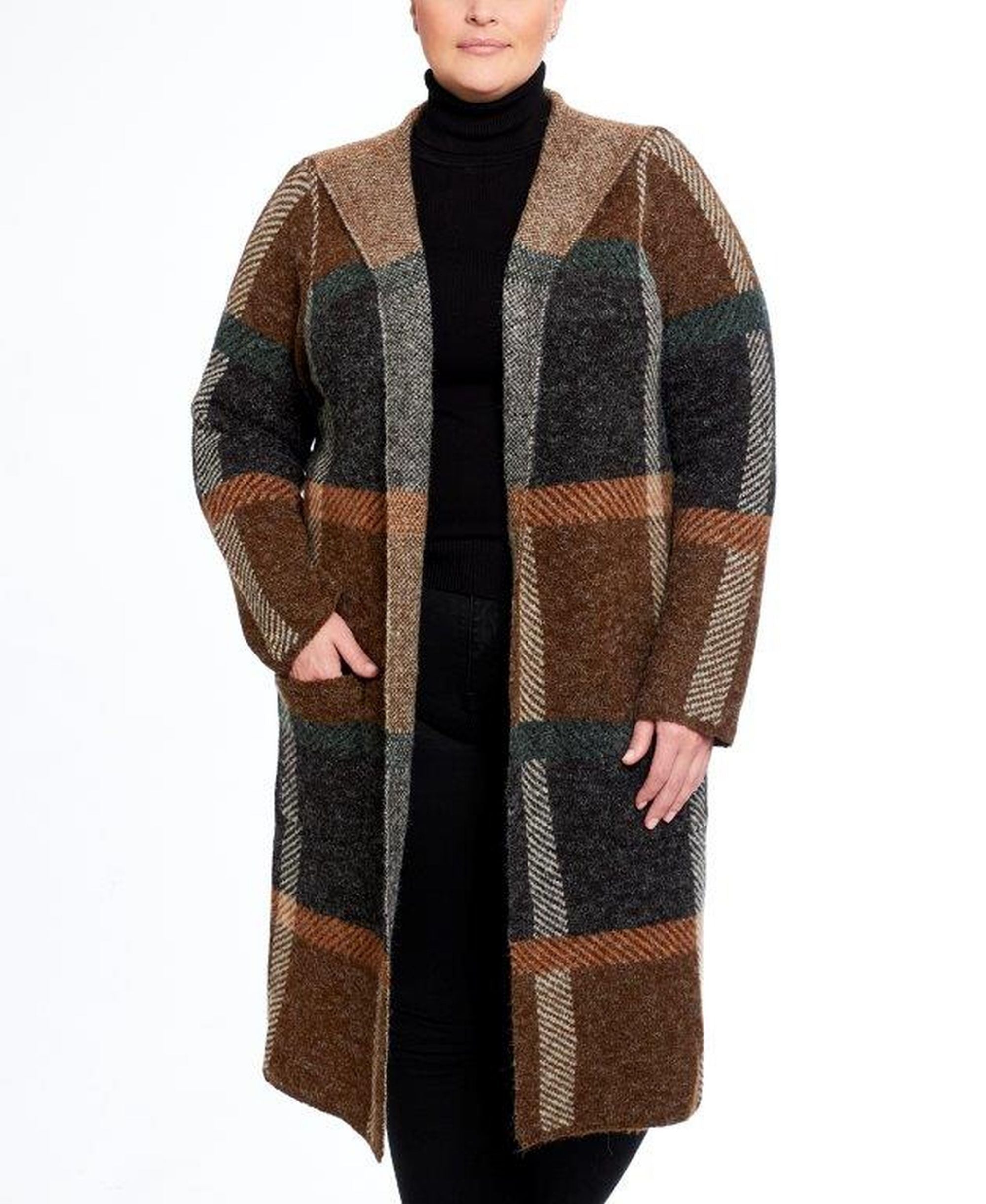 Joseph A Plus Size Hooded Coatigan Sweater