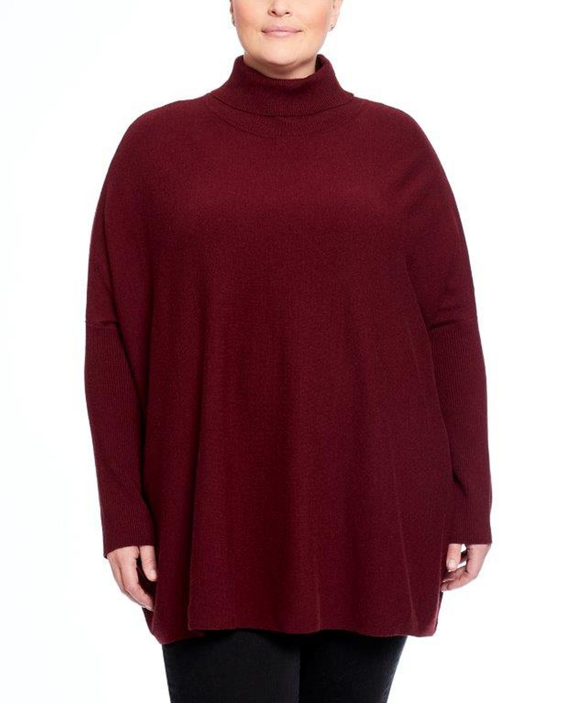 Joseph A Plus Size Turtleneck Poncho Sweater
