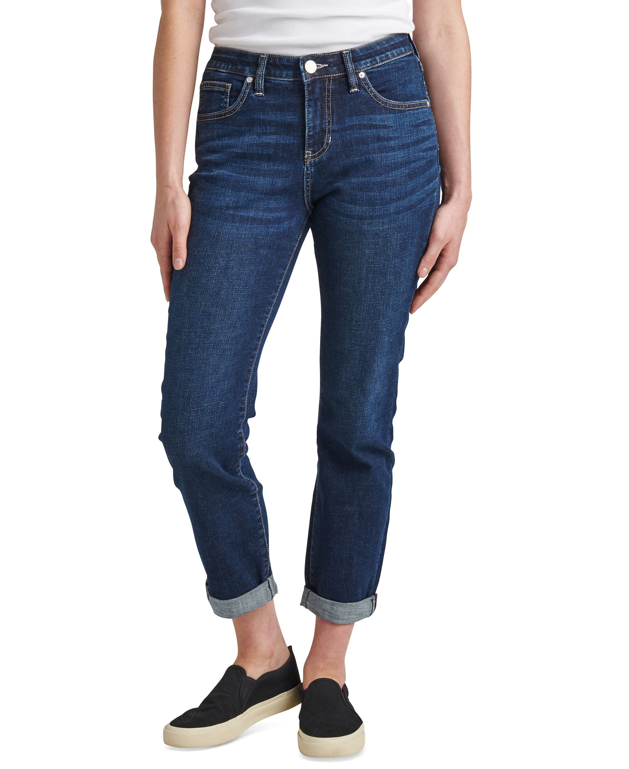 Jag Petite Carter Girlfriend Mid Rise Jeans