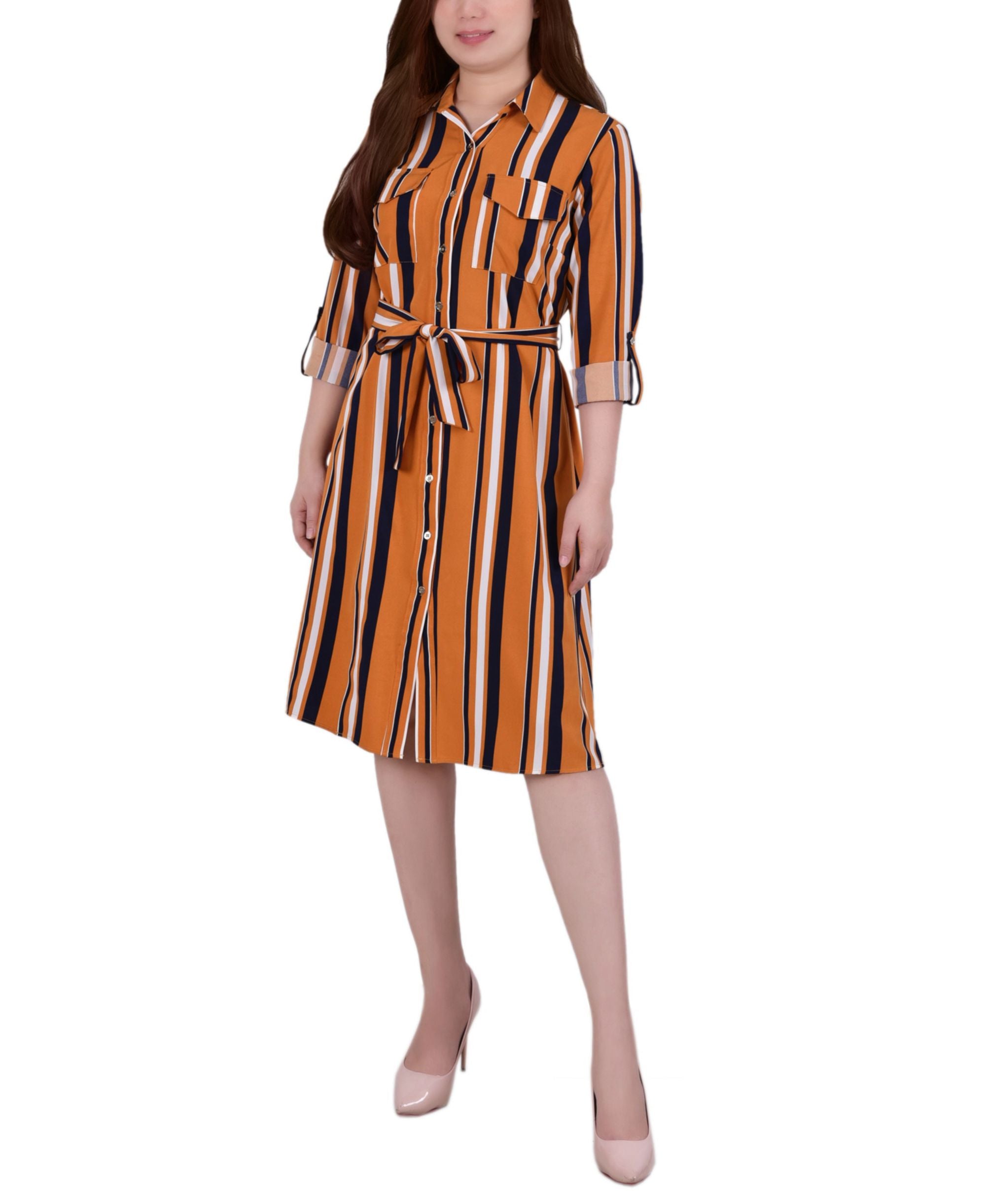 Petite Roll Tab Shirt Dress