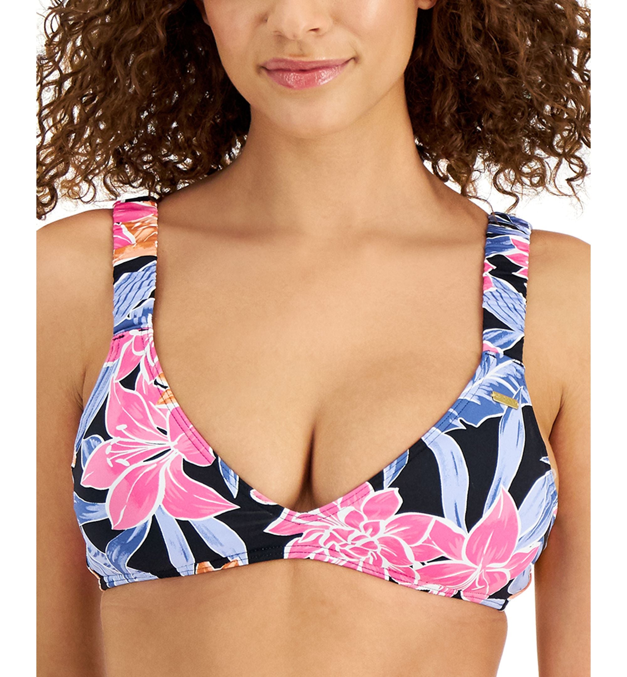 Juniors' Tropical Oasis Triangle Bikini Top