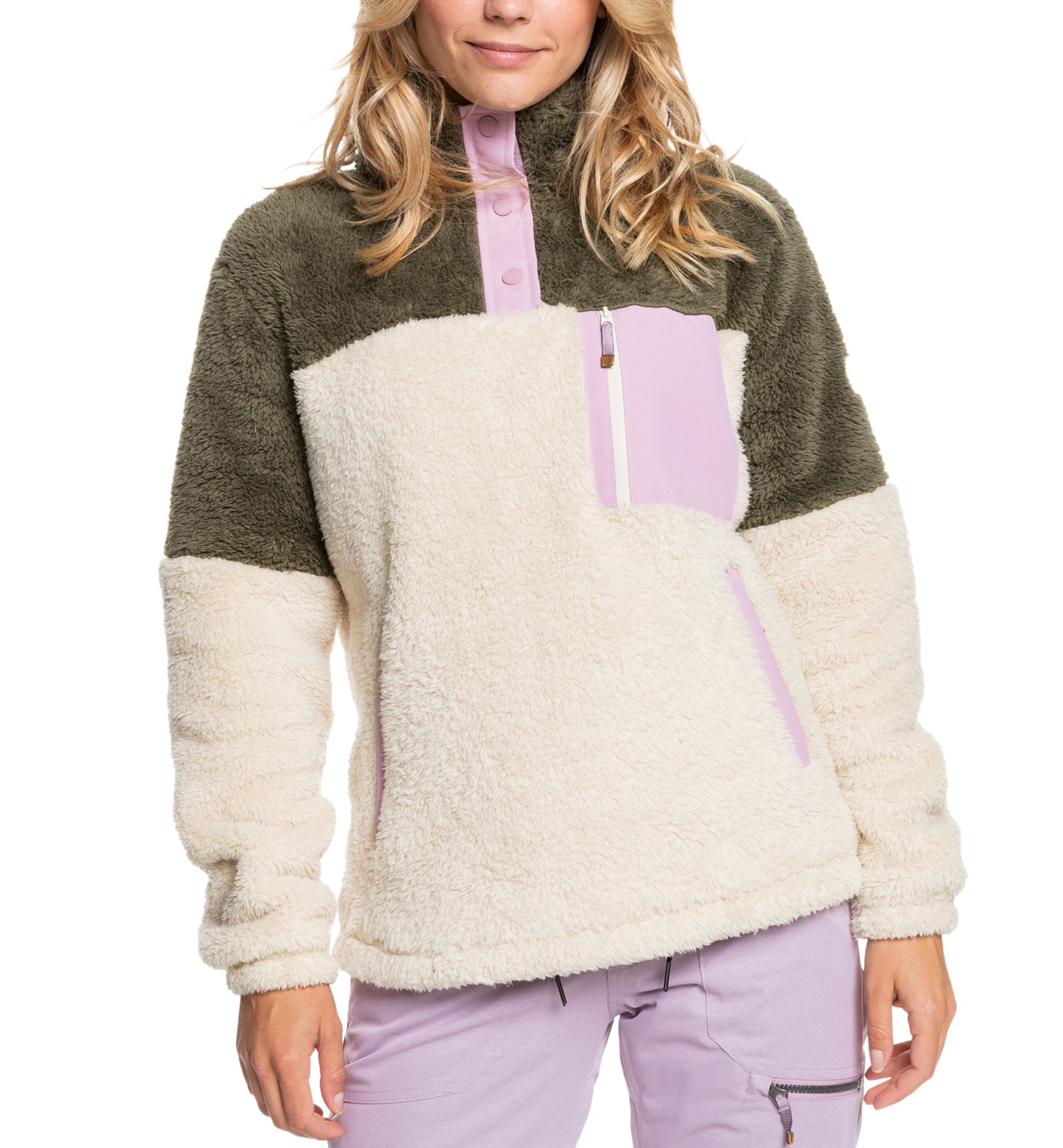 Juniors' Colorblock Sherpa Jacket