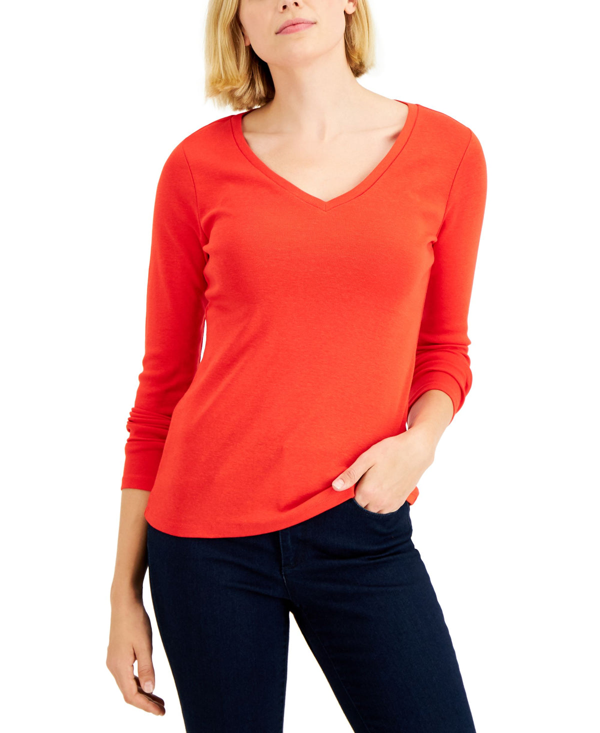 Charter Club Petite V Neck Top