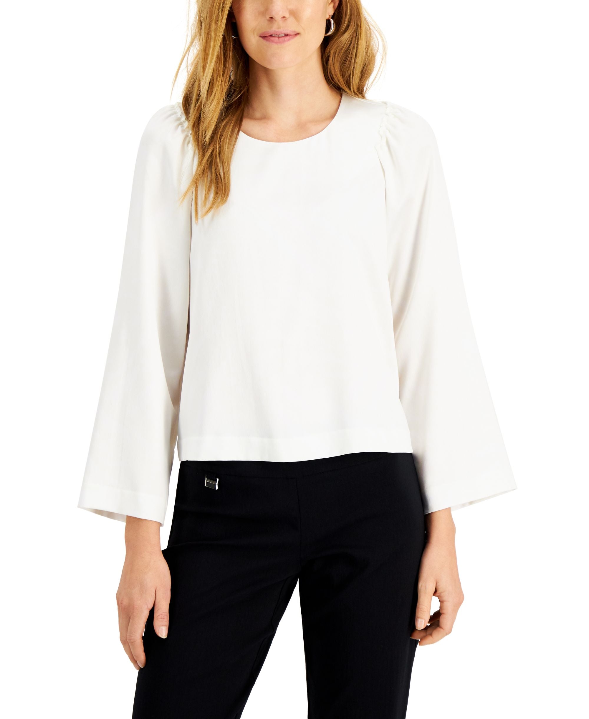 Alfani Petite Printed Flared Sleeve Top