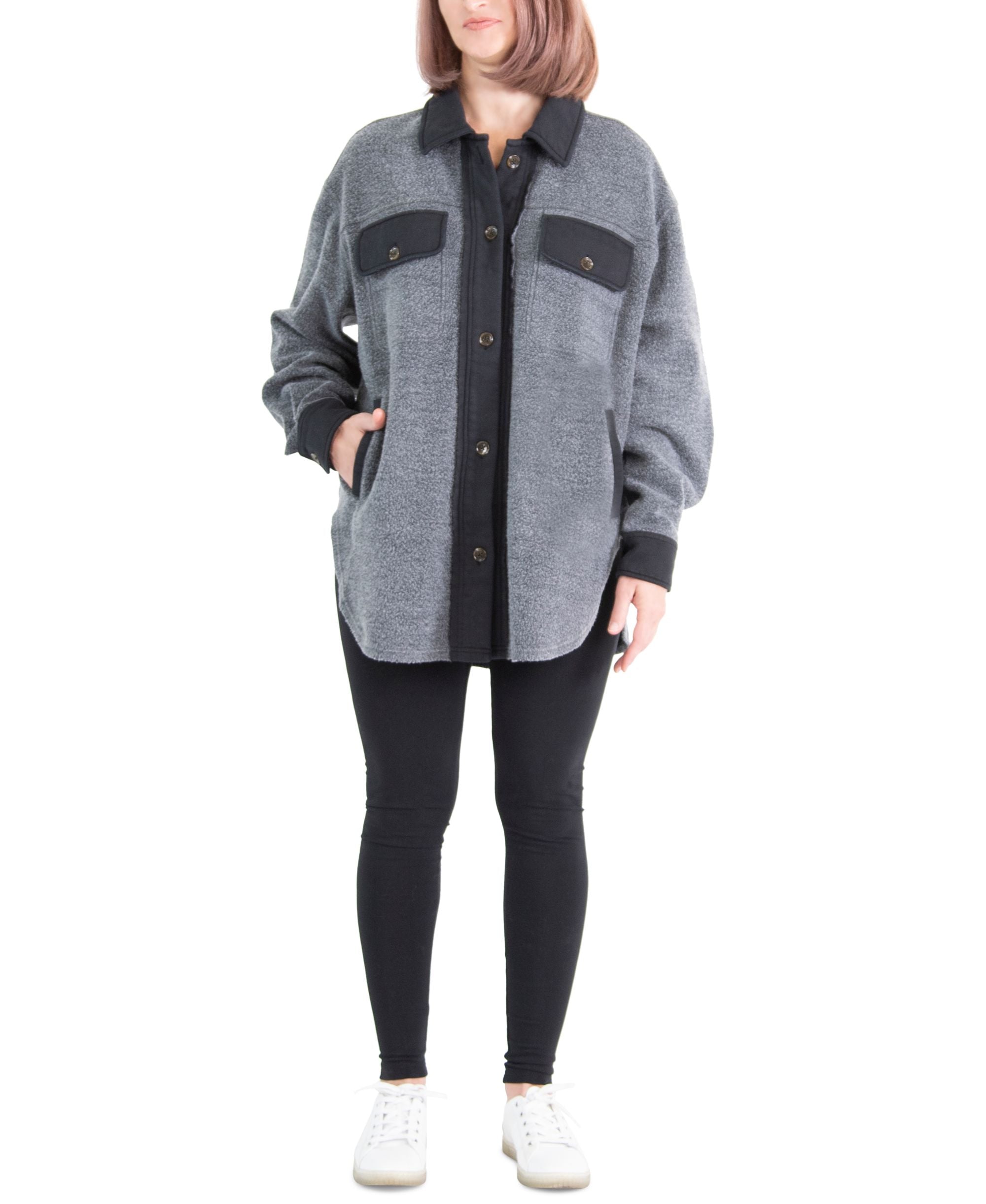 Black Tape Petite Sherpa Shacket