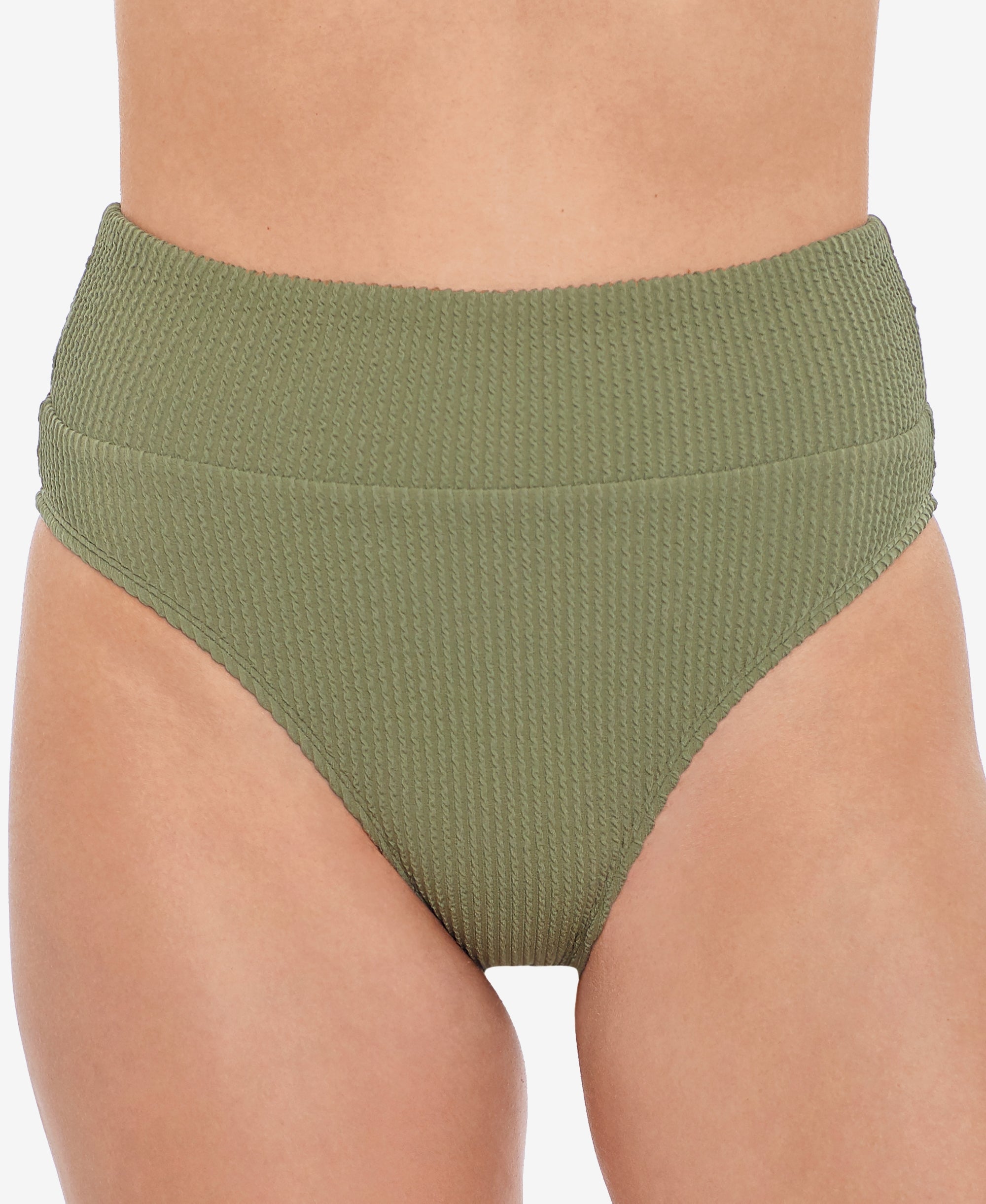 Juniors' Sandy Rib High-Waist Bikini Bottoms
