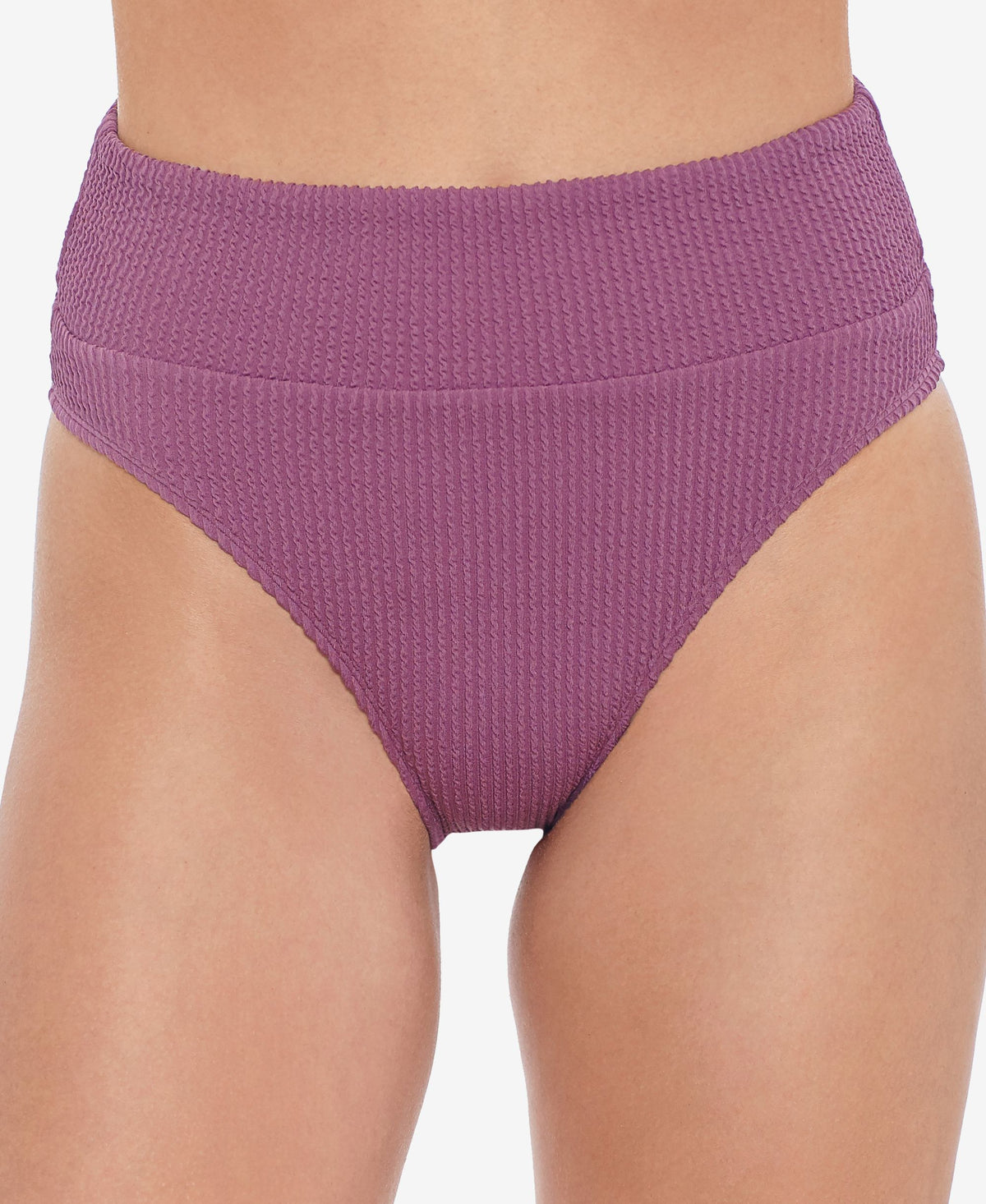 Juniors' Sandy Rib High-Waist Bikini Bottoms