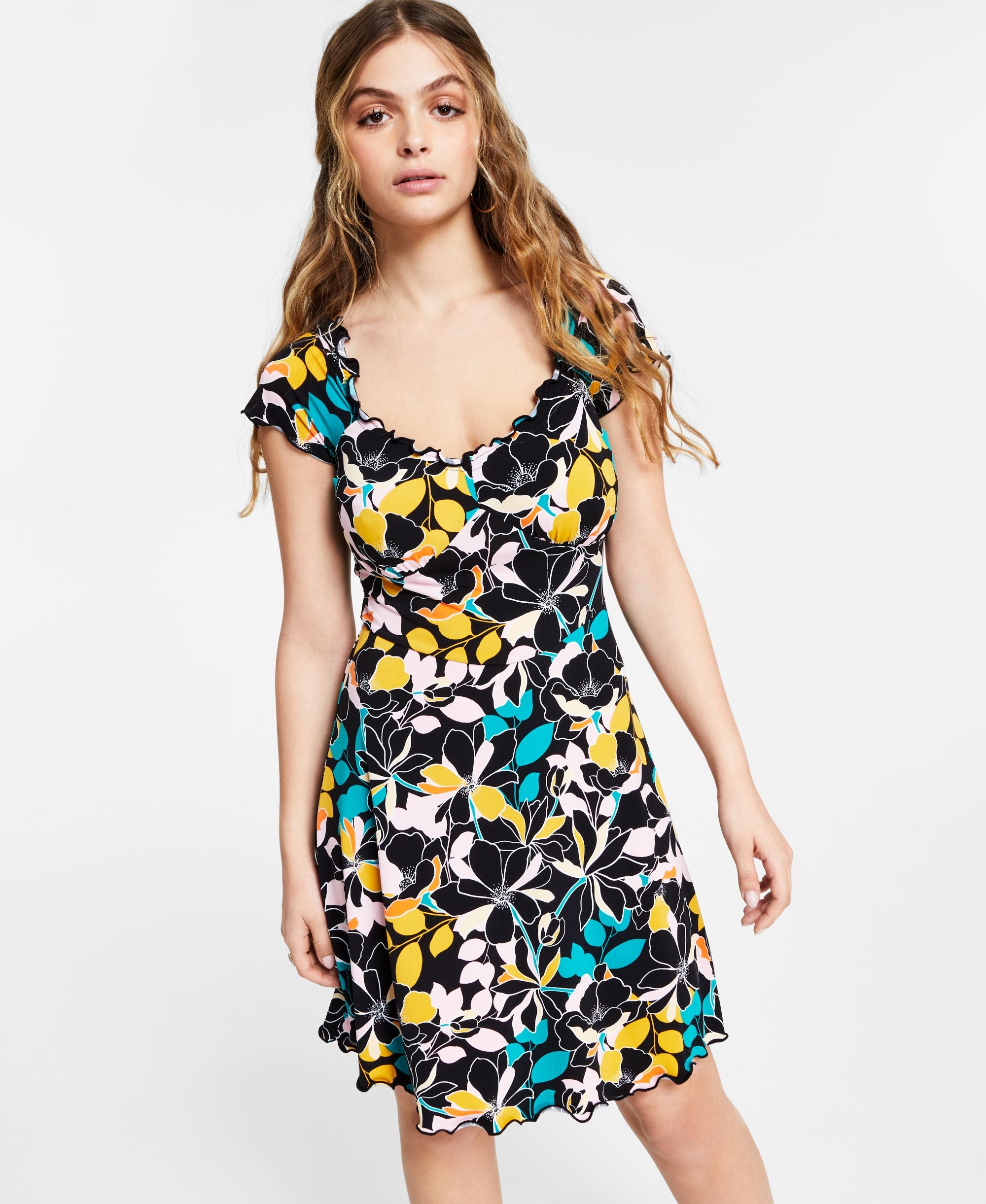 Bar III Sweetheart Neck Jersey Dress