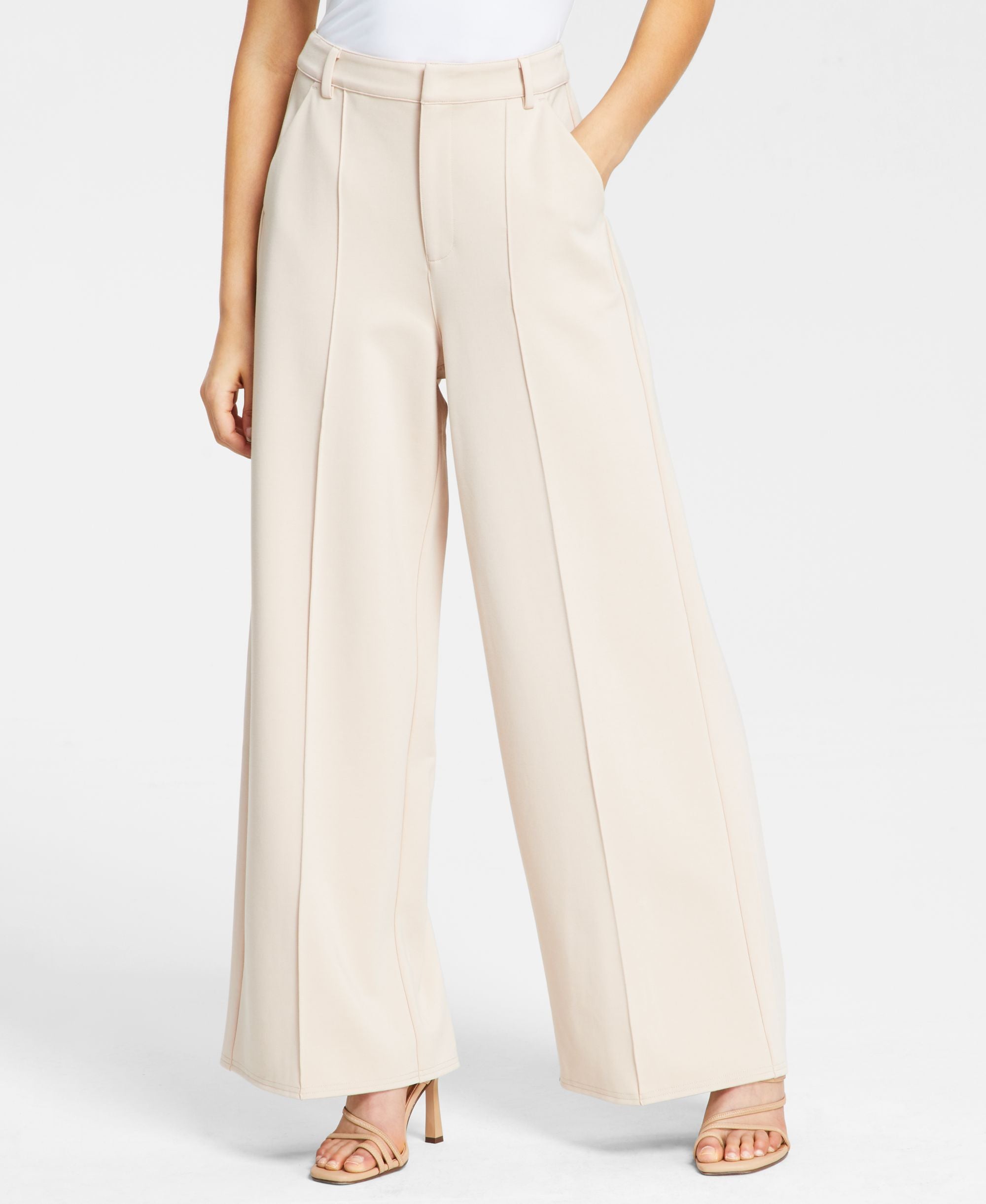 Bar III Ponte Knit Wide Leg Pants