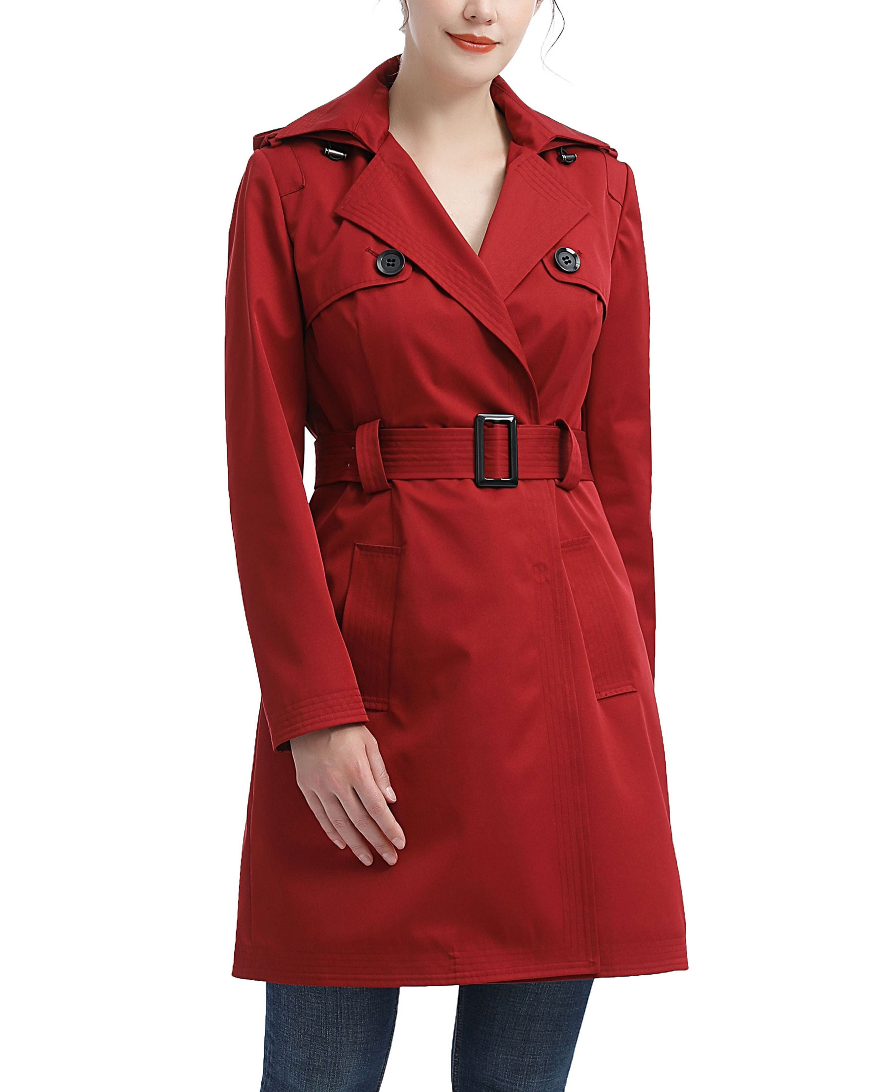 Women's Angie Water Resistant Hooded Trench Coat