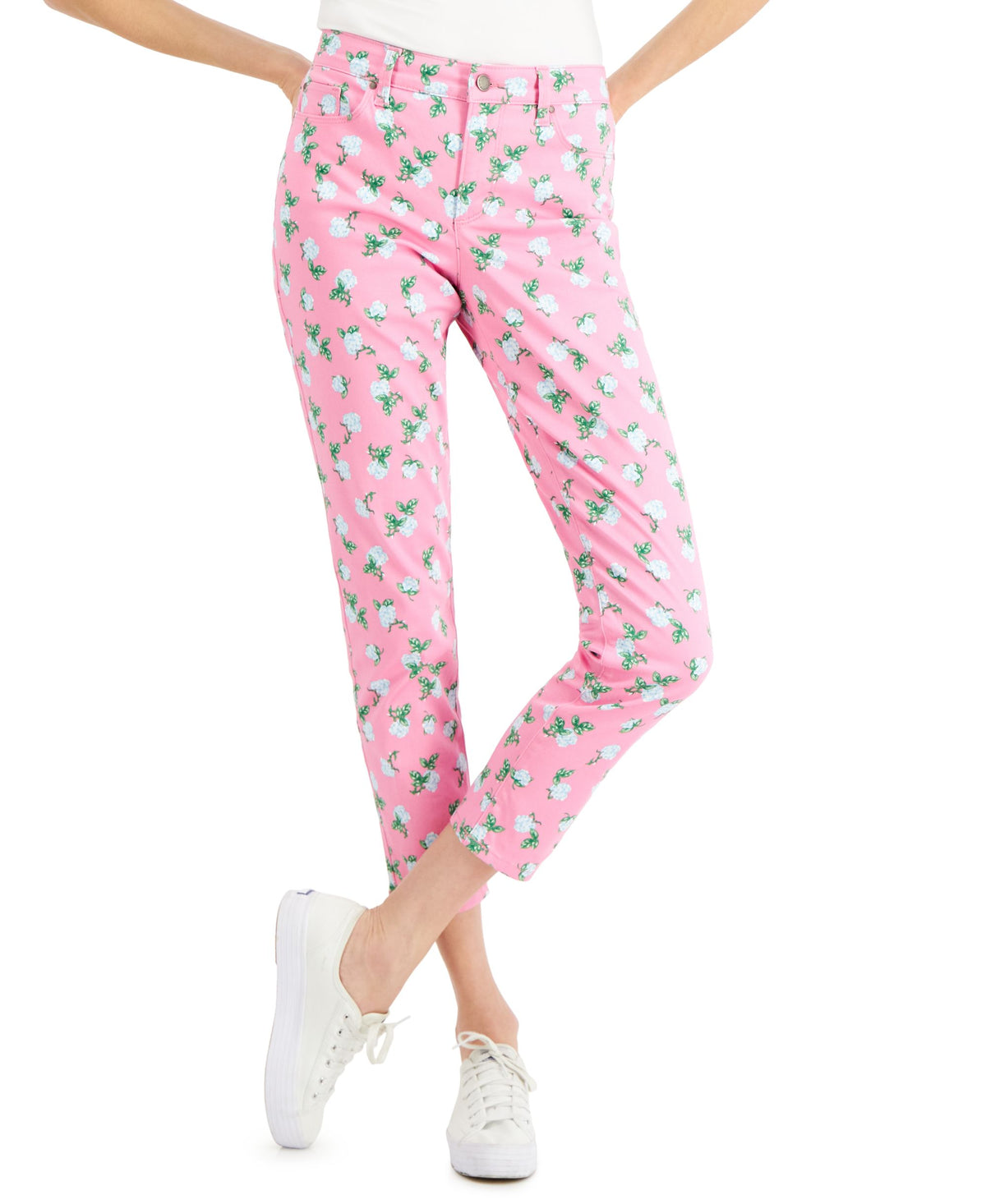 Charter Club Womens Bristol Floral Ankle Jeans
