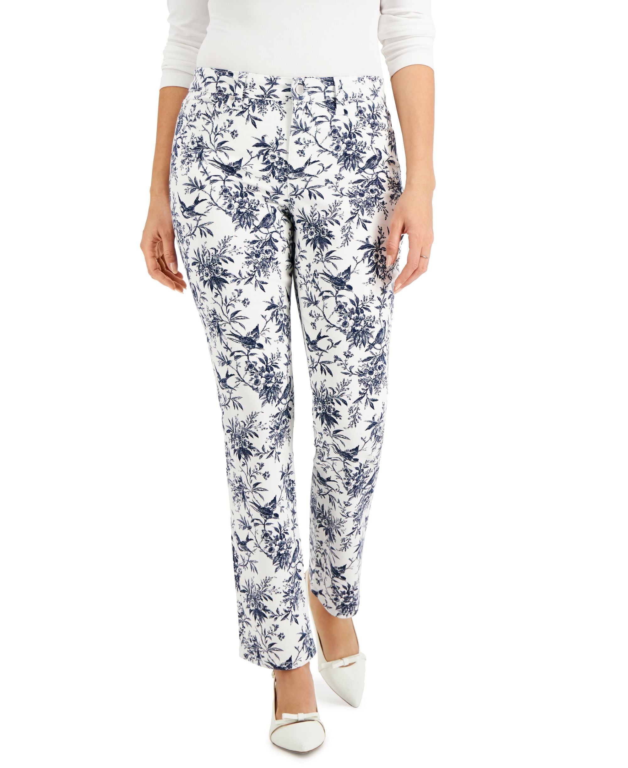 Charter Club Printed Lexington Straight Leg Jeans