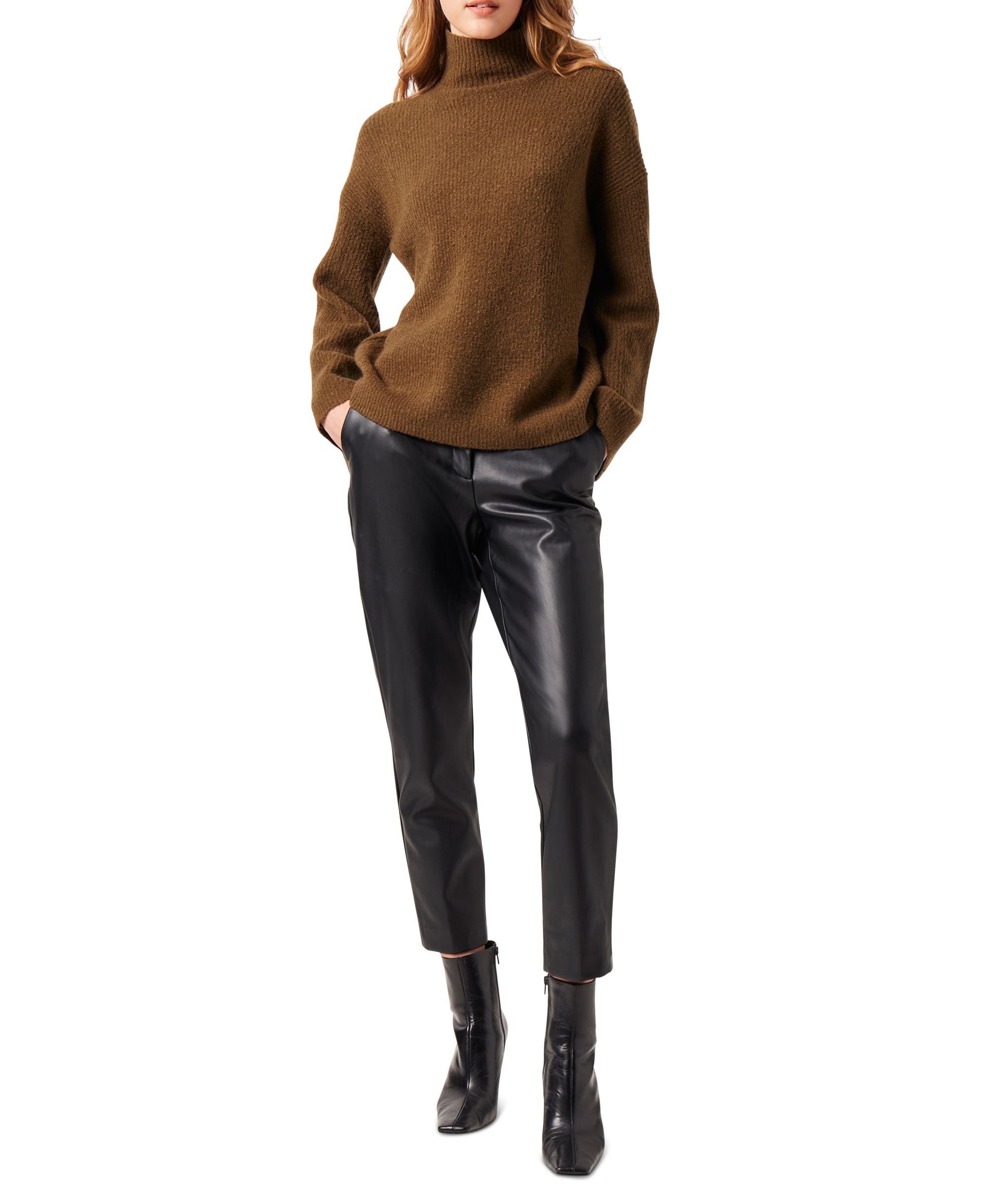 French Connection Ribbed Funnel Neck Sweater