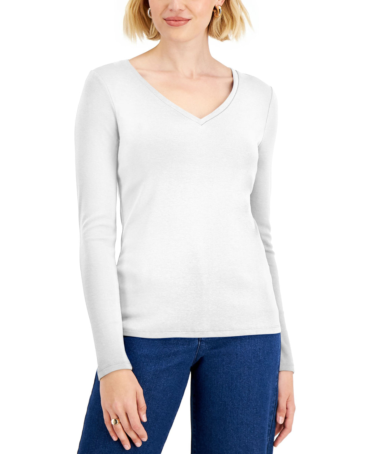 Charter Club Petite V Neck Top