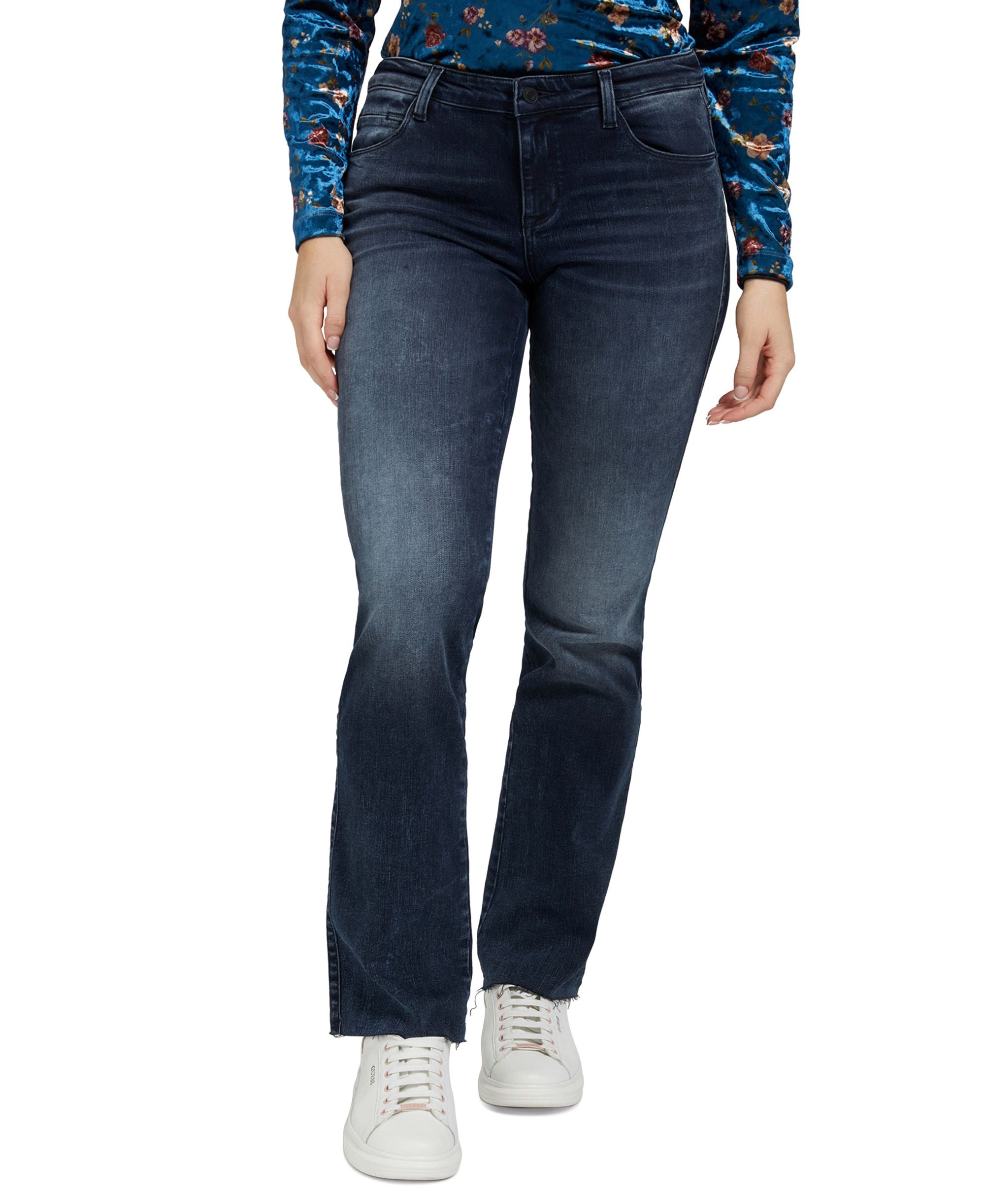 Guess Sexy Straight Leg Raw Hem Jeans