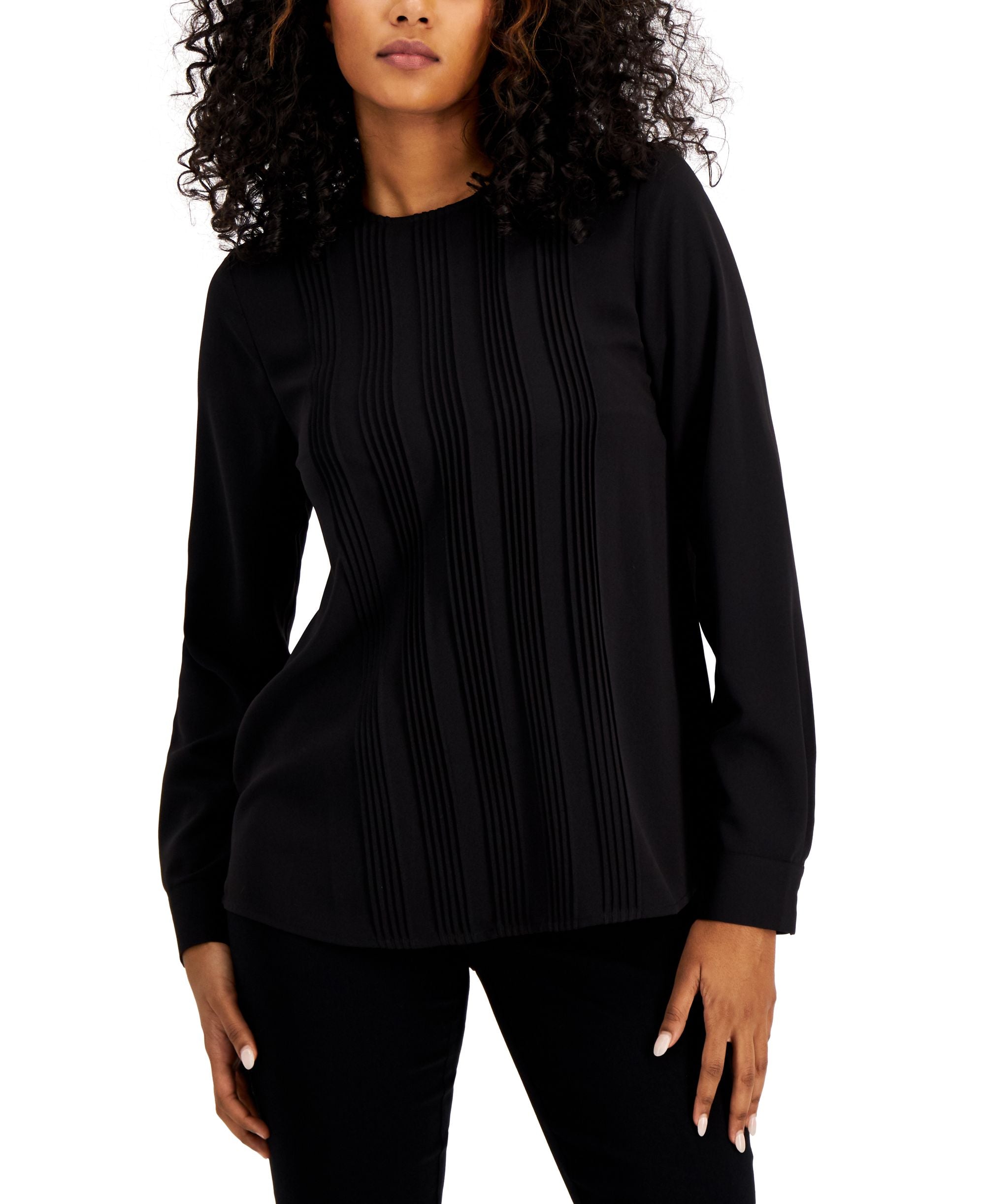 Alfani Crewneck Long Sleeve Top
