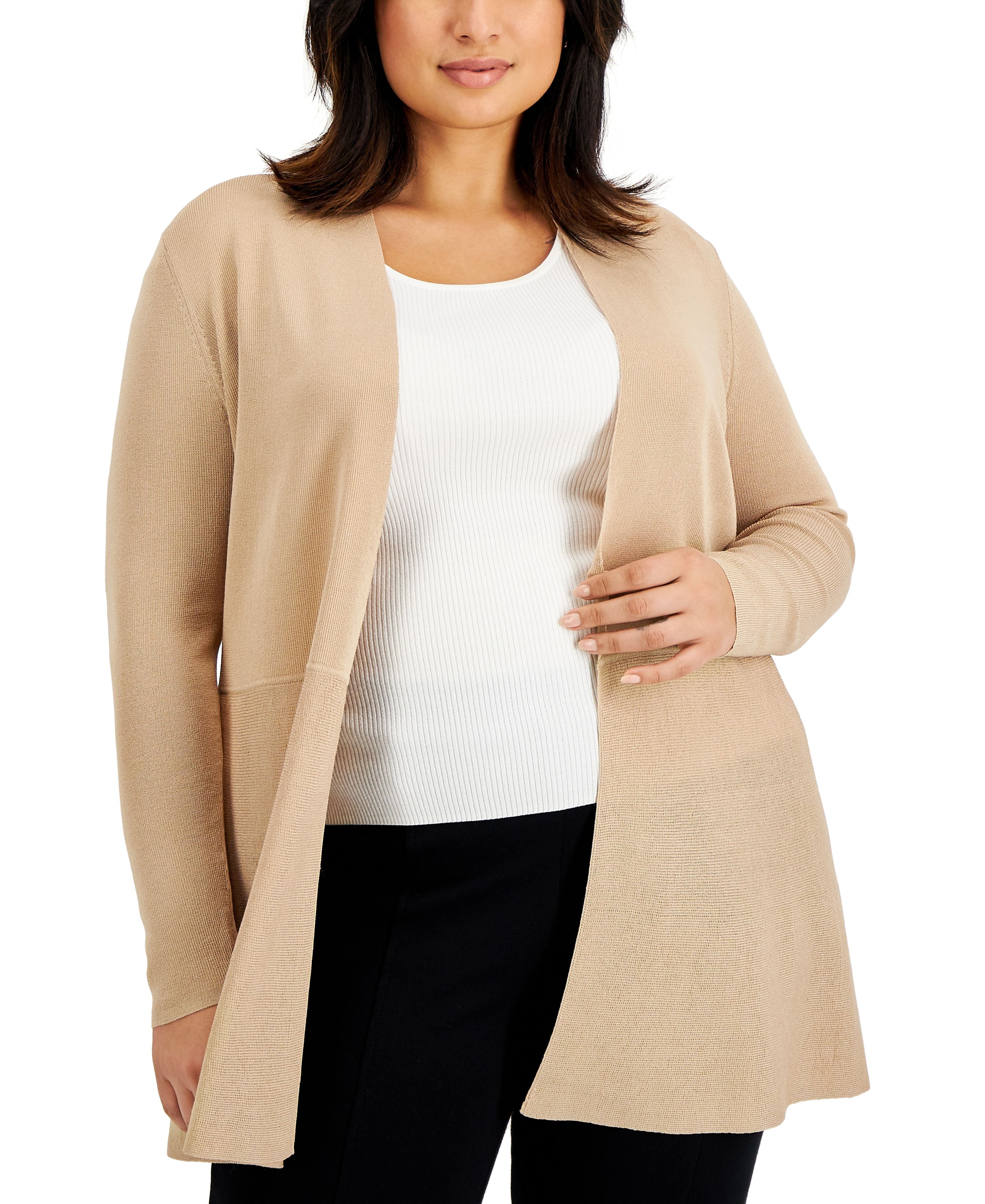 Plus Size Monterey Open-Front Cardigan