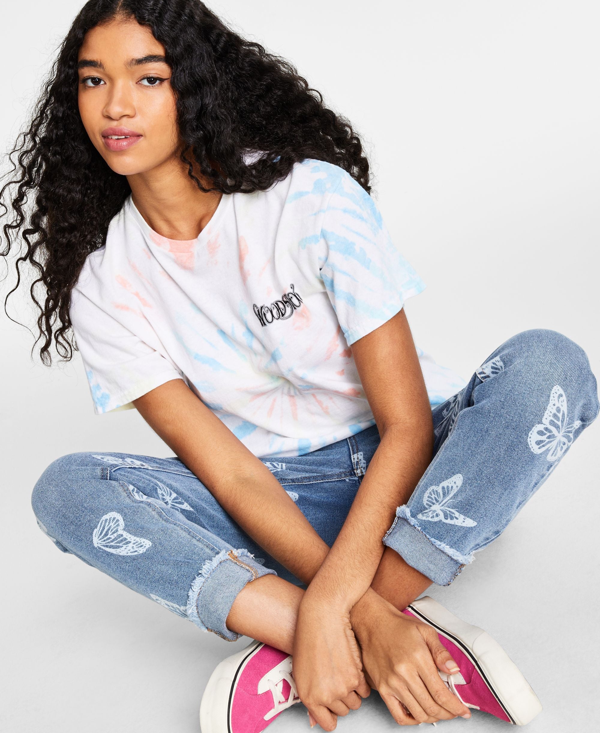 Junk Food Juniors Woodstock Peace Sign Graphic T-Shirt