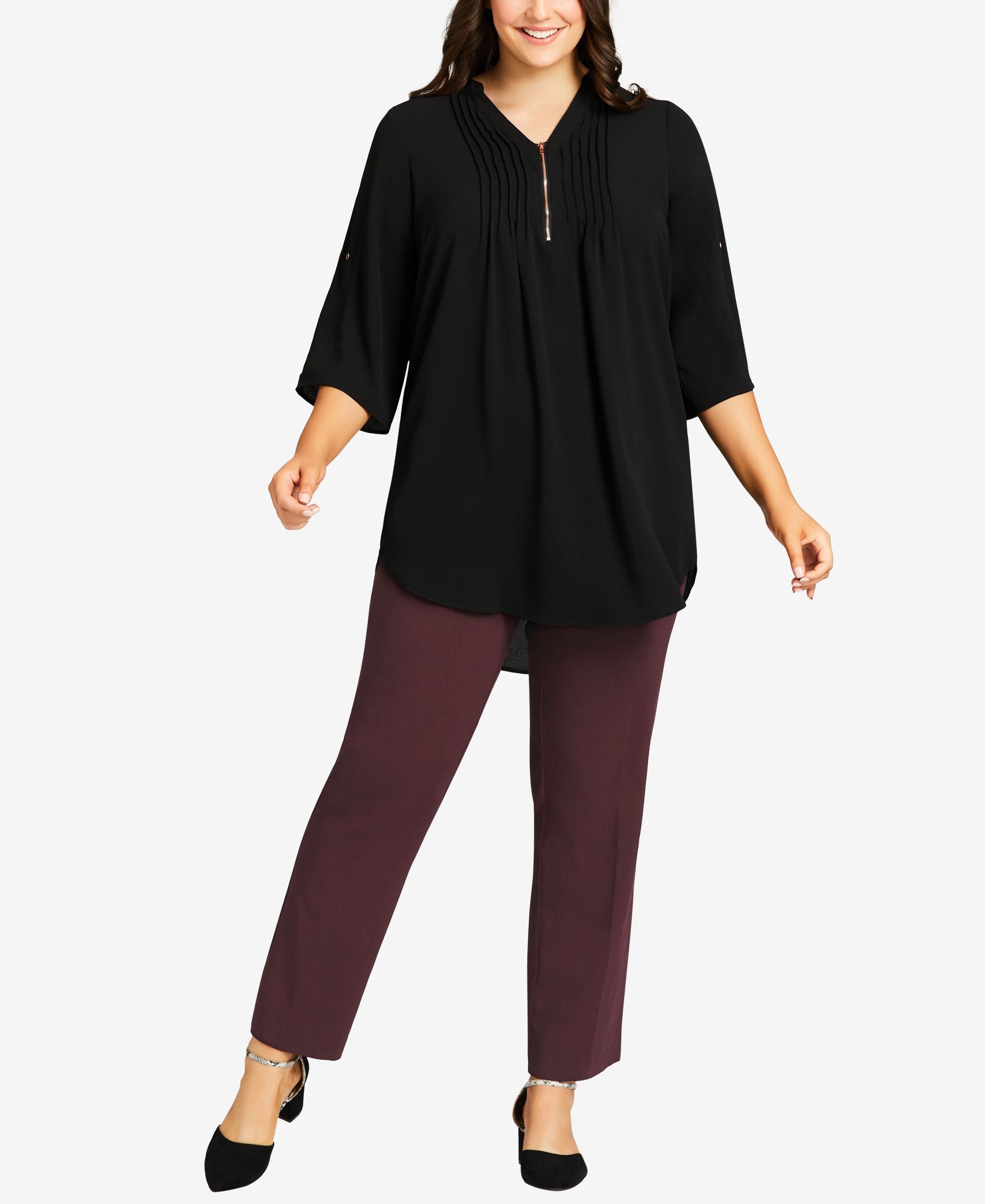 Plus Size Super Stretch Zip Tall Pants