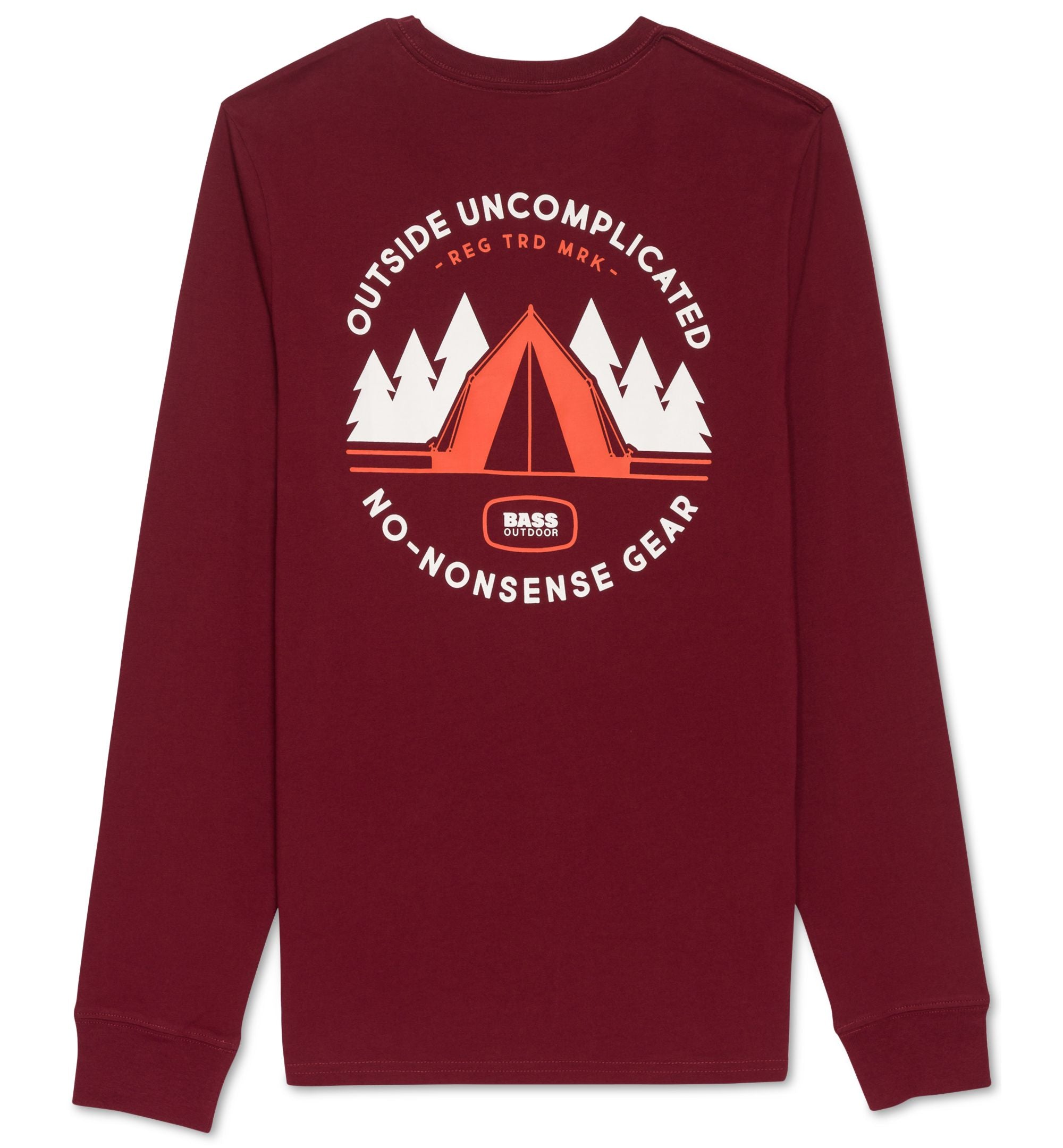 Bass Outdoor Mens Tent Graphic Long Sleeve T-Shirt