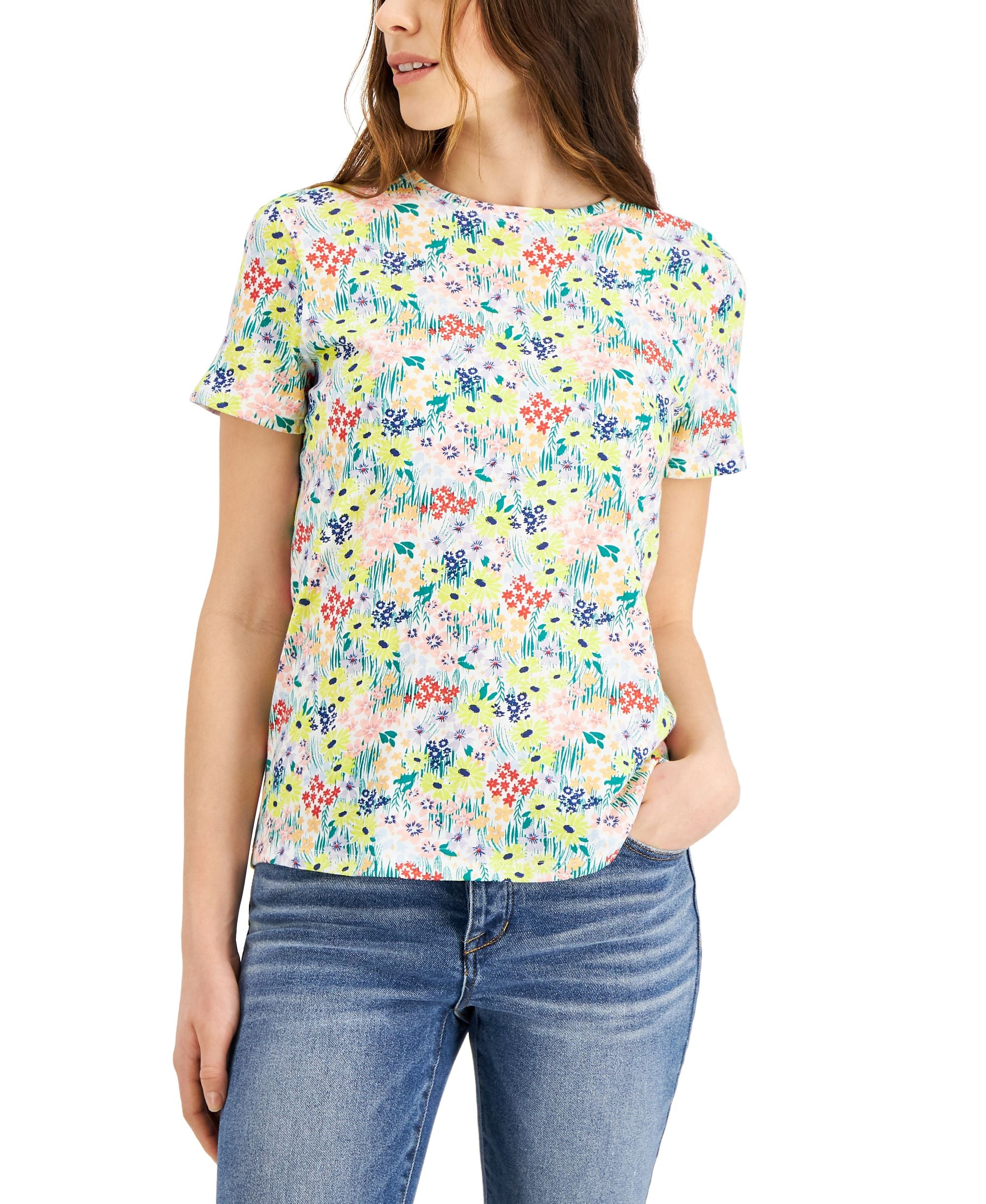 Style & Co Petite Printed Cotton T-Shirt