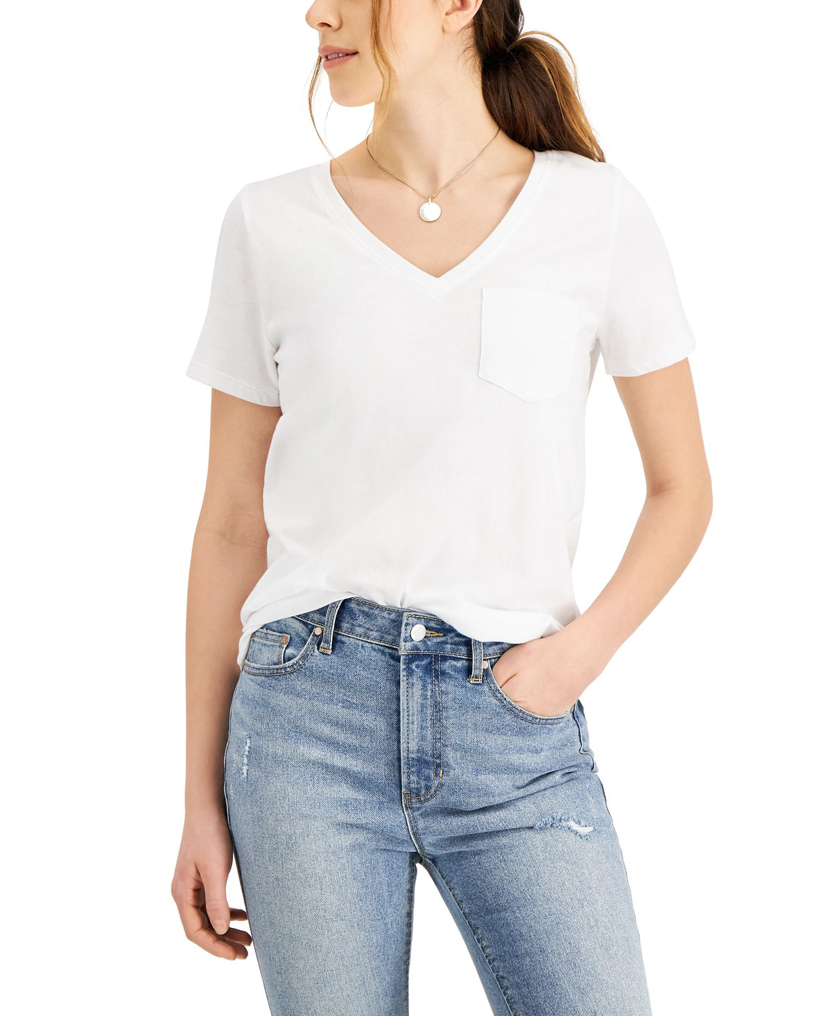 Style & Co Cotton V Neck T-Shirt