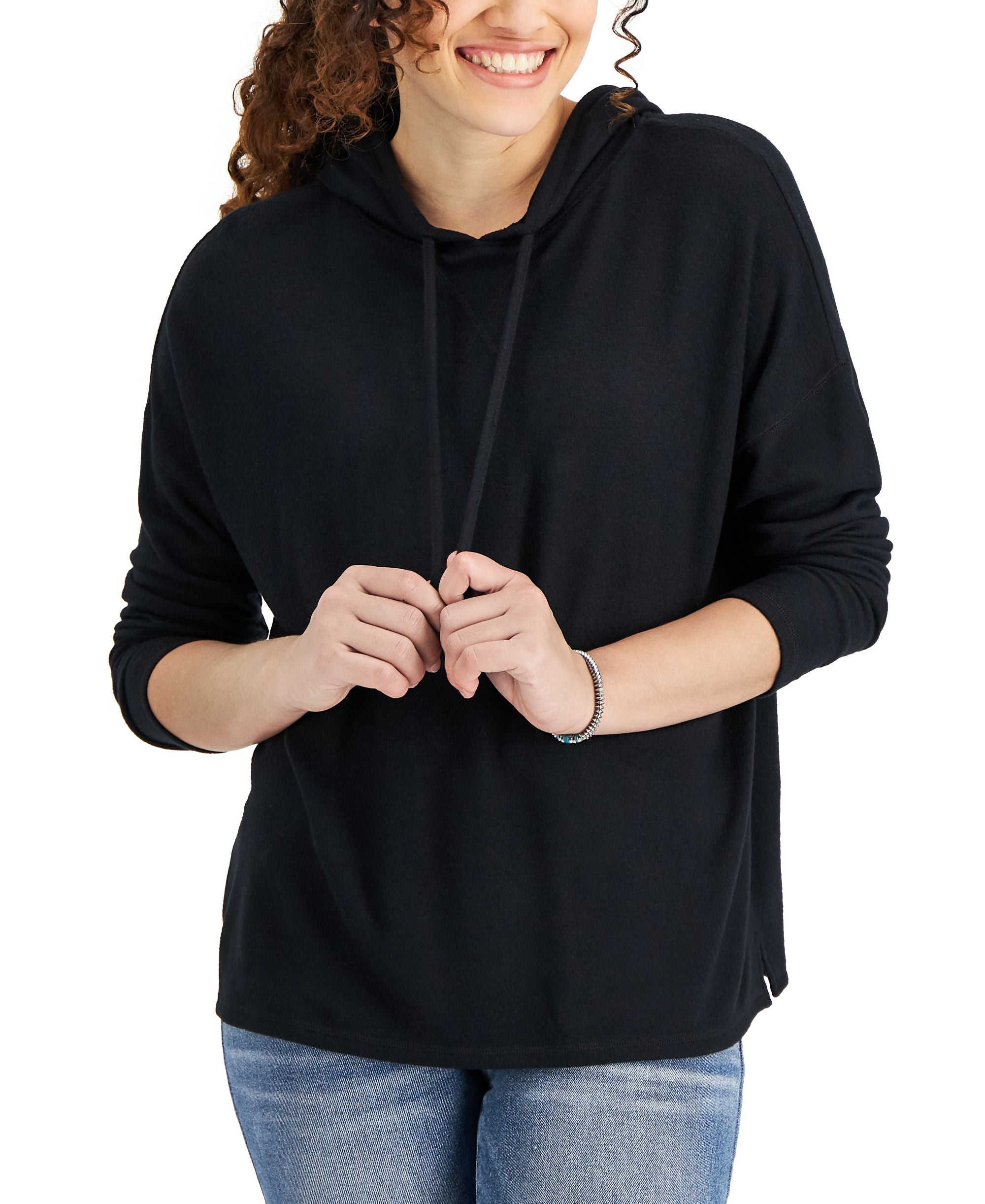 Style & Co Solid Long Sleeve Hoodie
