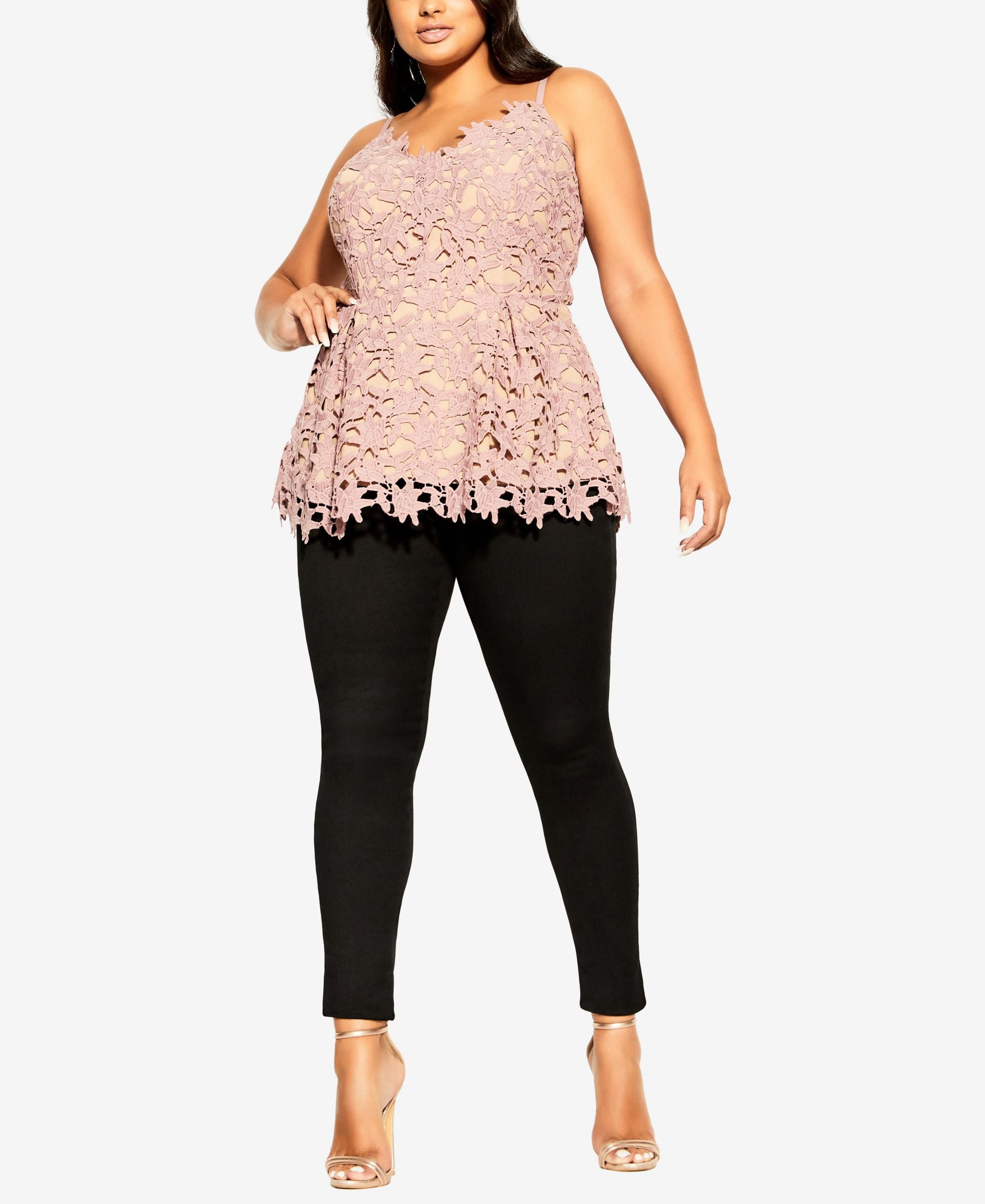 City Chic Trendy Plus Size So Fancy Lace Top