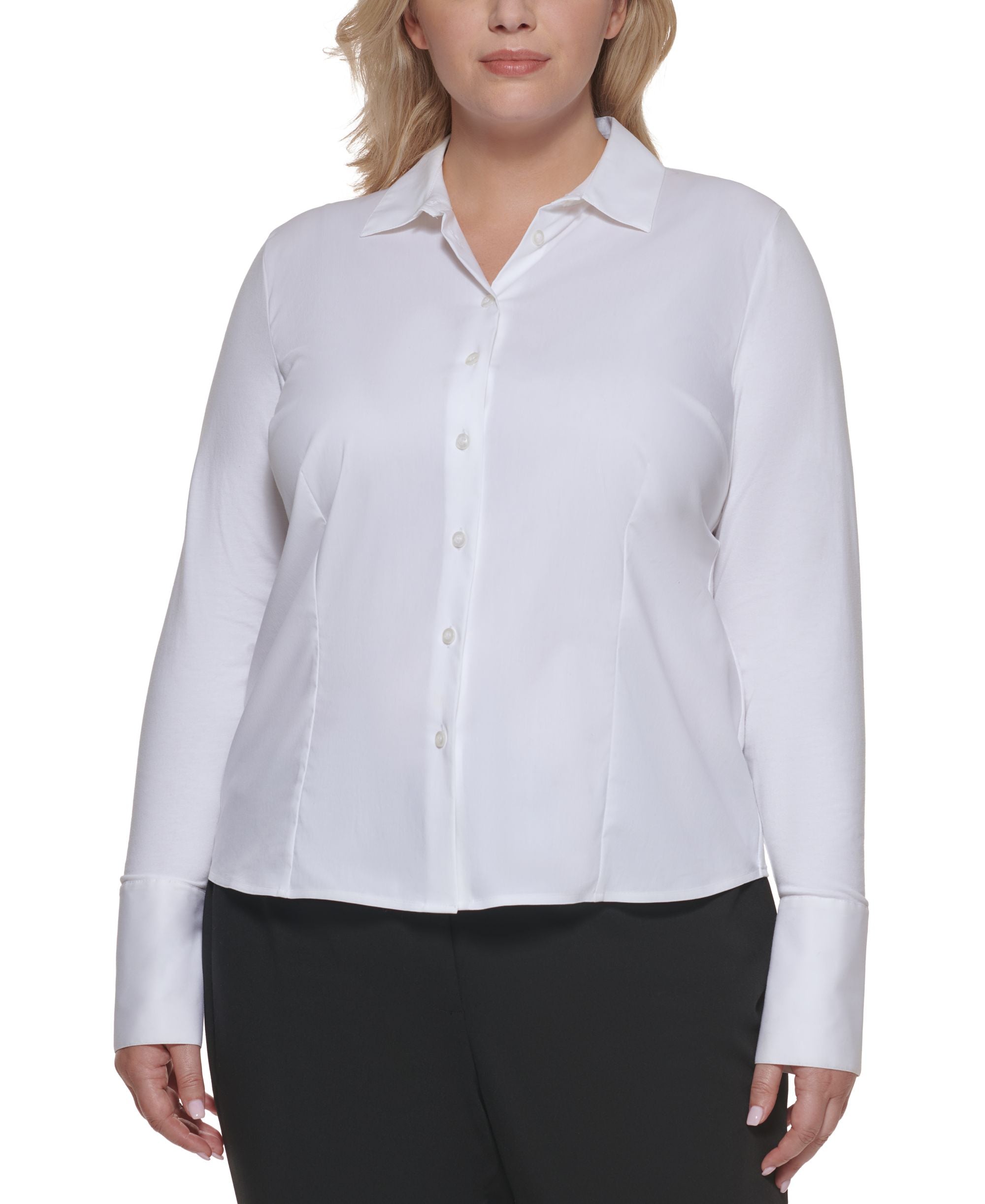 Calvin Klein Plus Size Cotton Wrinkle Resistant Shirt