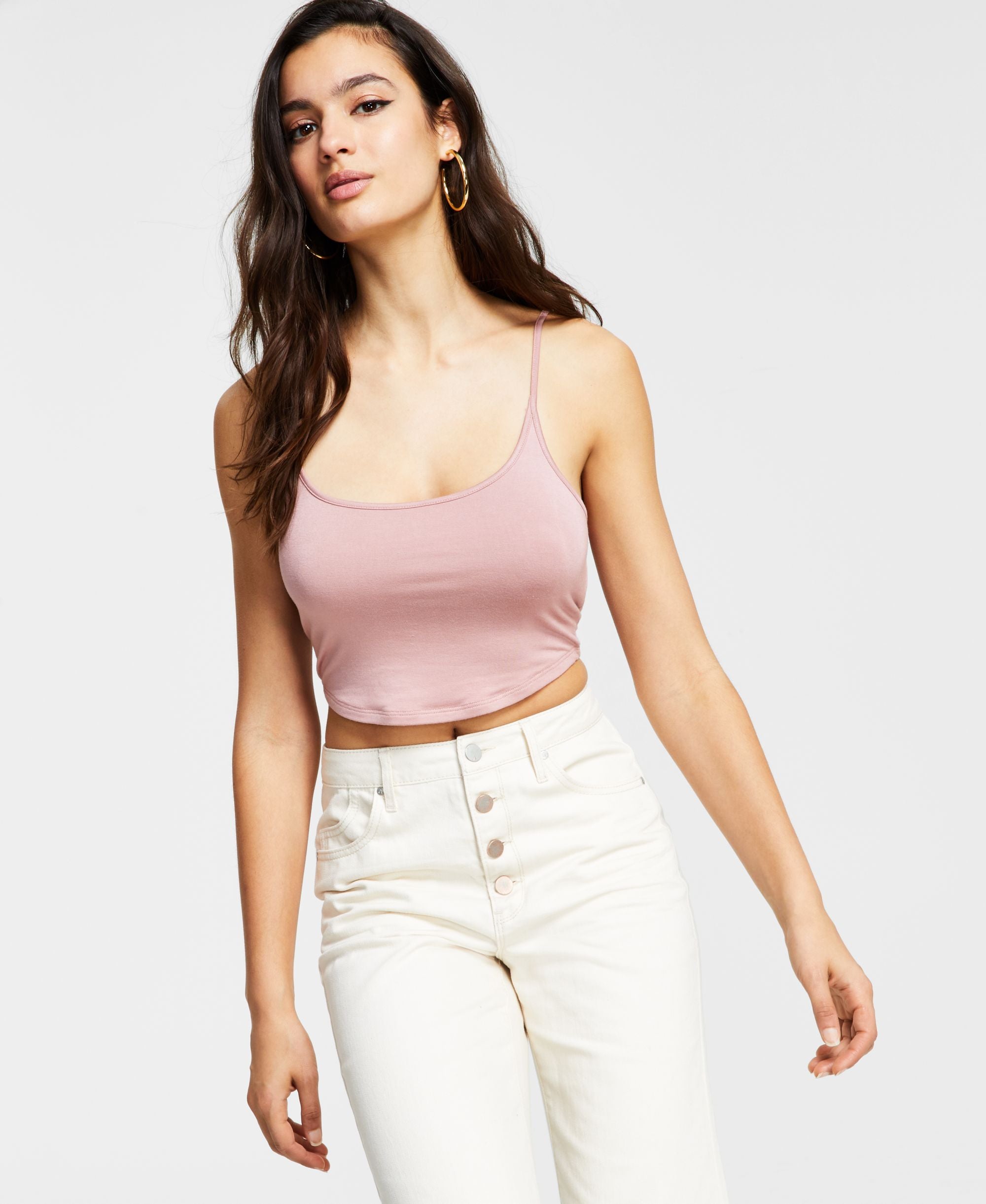 Bar III Cropped Jersey Tank Top