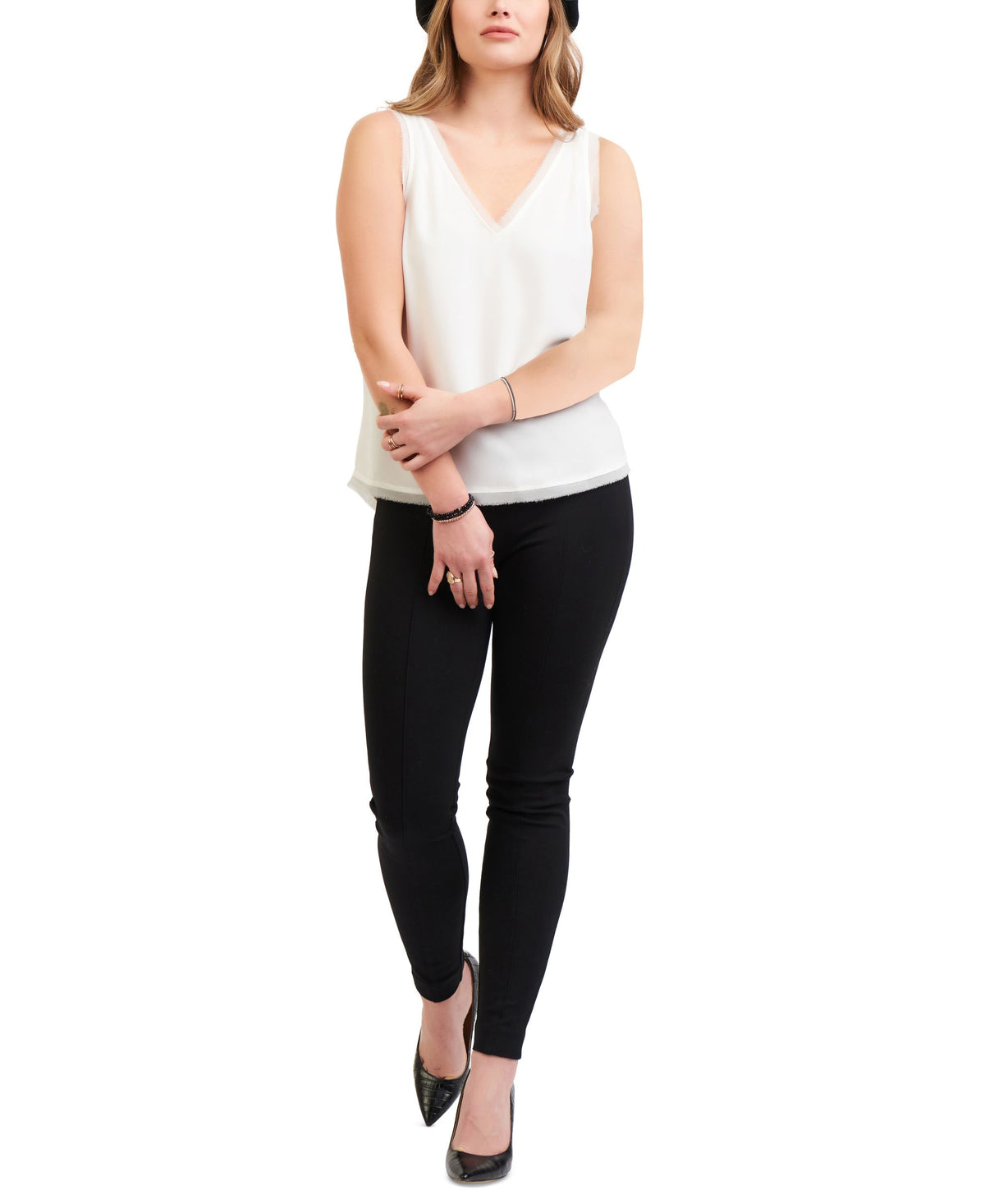 Black Tape Raw Edge Tank Top