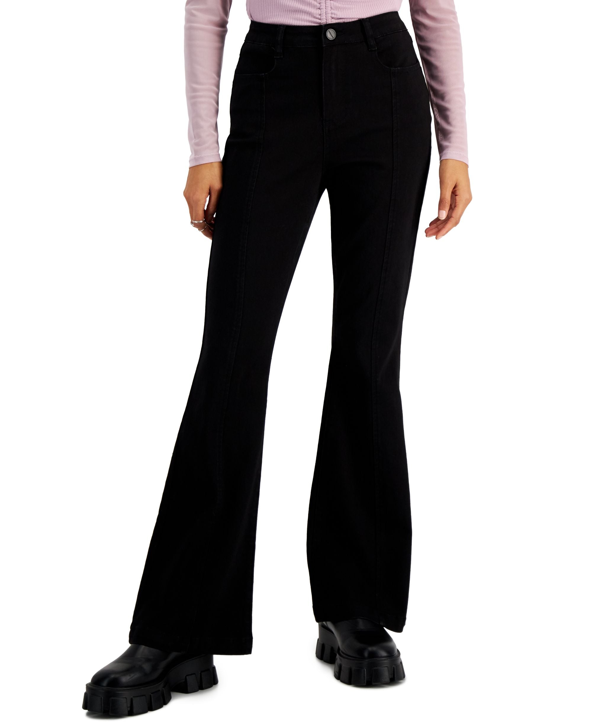 Dollhouse Juniors' High-Rise Bootcut Flared Leg Jeans