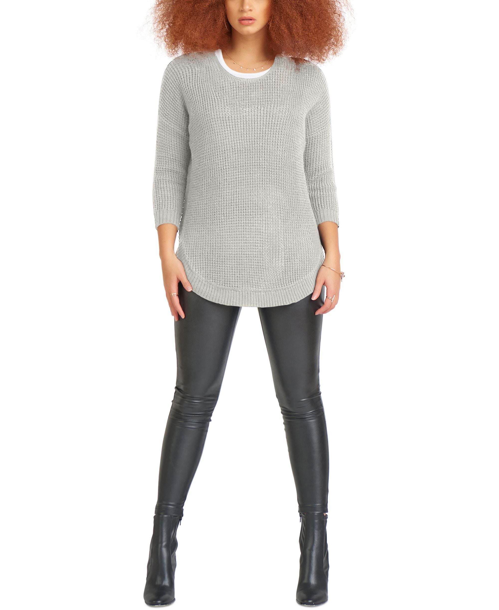 Black Tape Textured Pullover Sweater