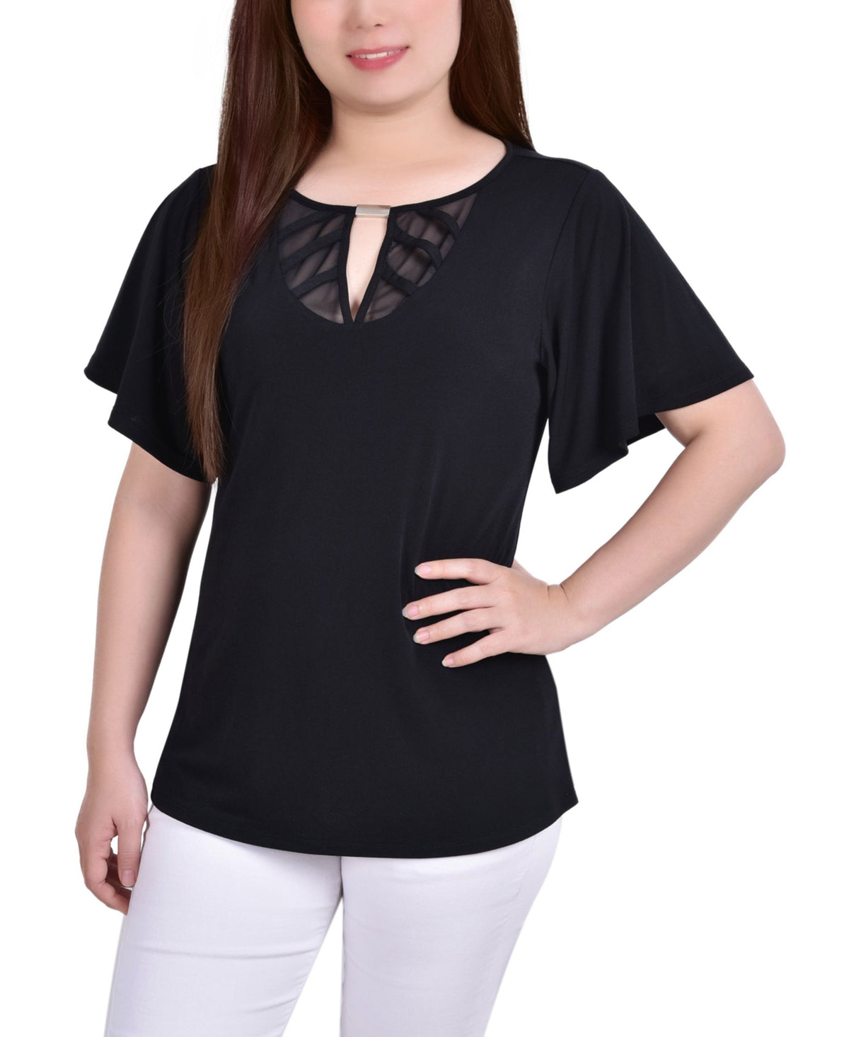 Petite Short Flutter Sleeve Top