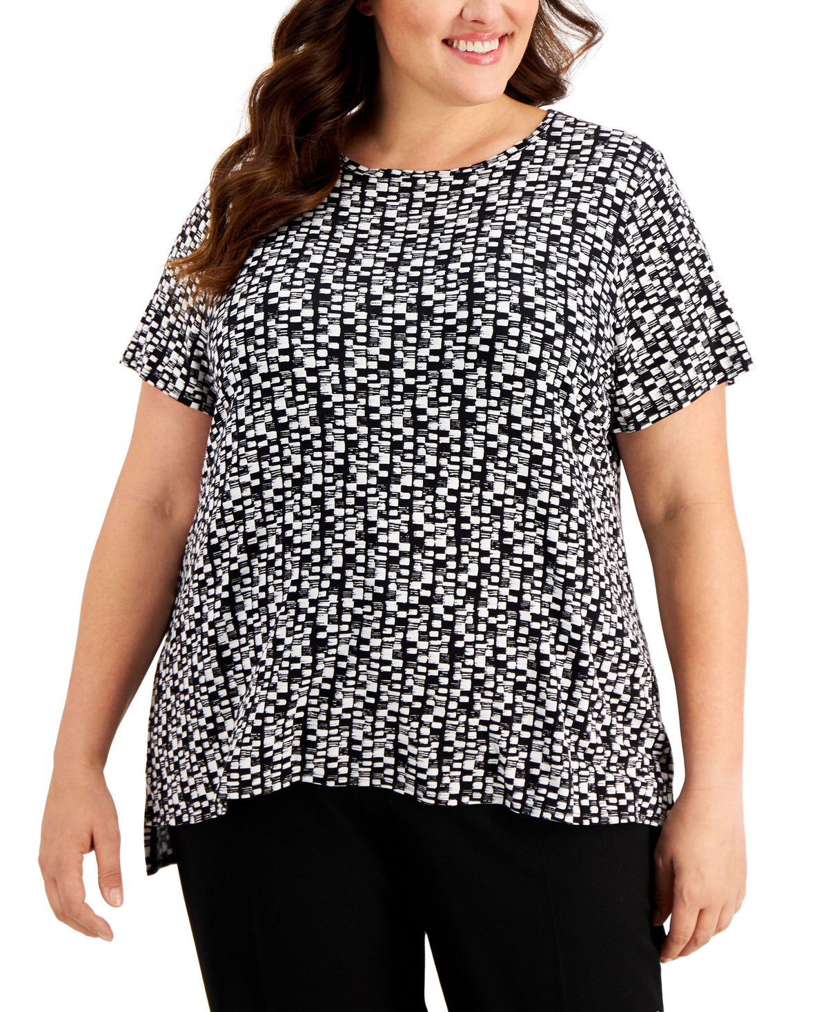 Alfani Plus Size Geometric Print Top